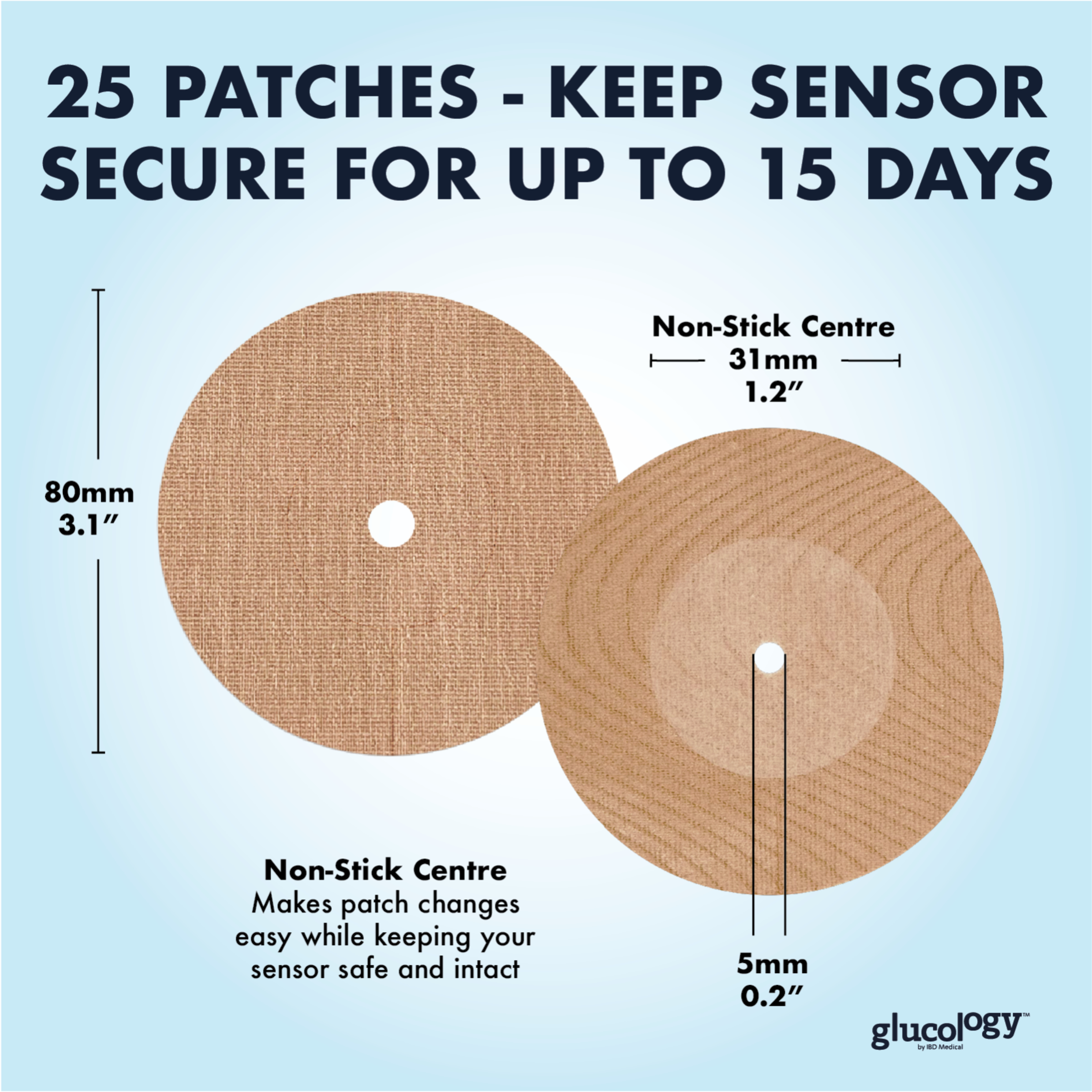 Glucology CGM Patches for Freestyle Libre Beige 25 pack - Image 5