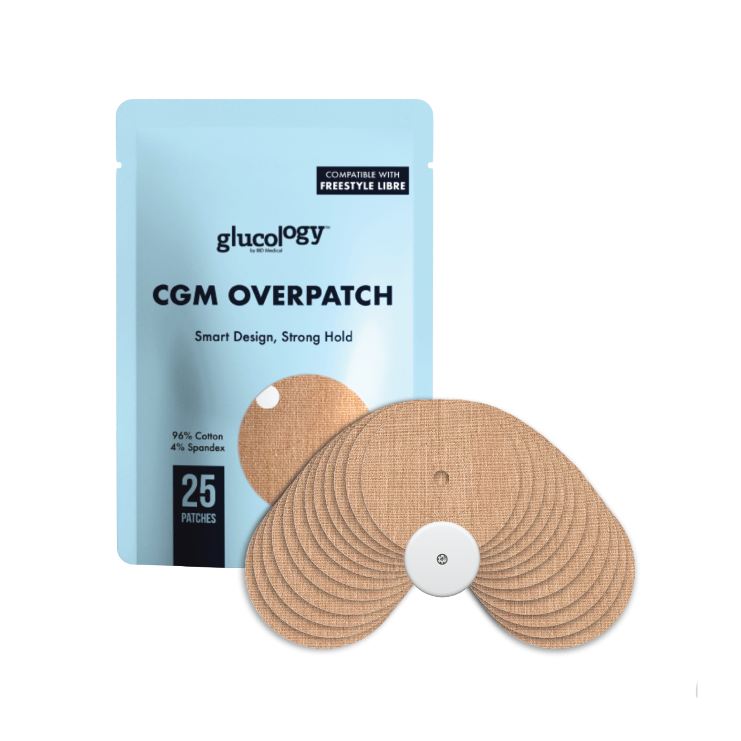 Glucology CGM Patches for Freestyle Libre Beige 25 pack - Image 1