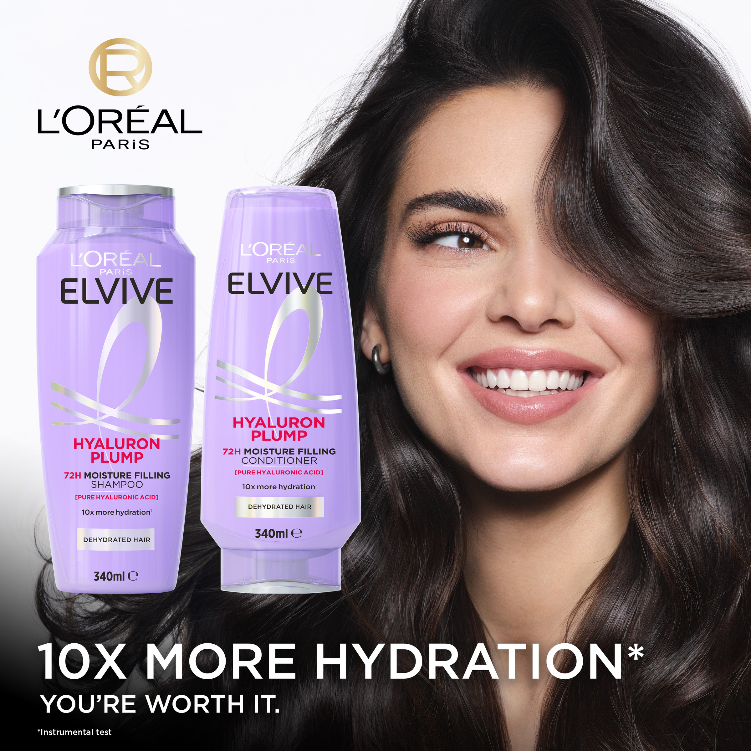 L'Oreal Paris Elvive Hyaluron Plump Shampoo 340ml - Image 3