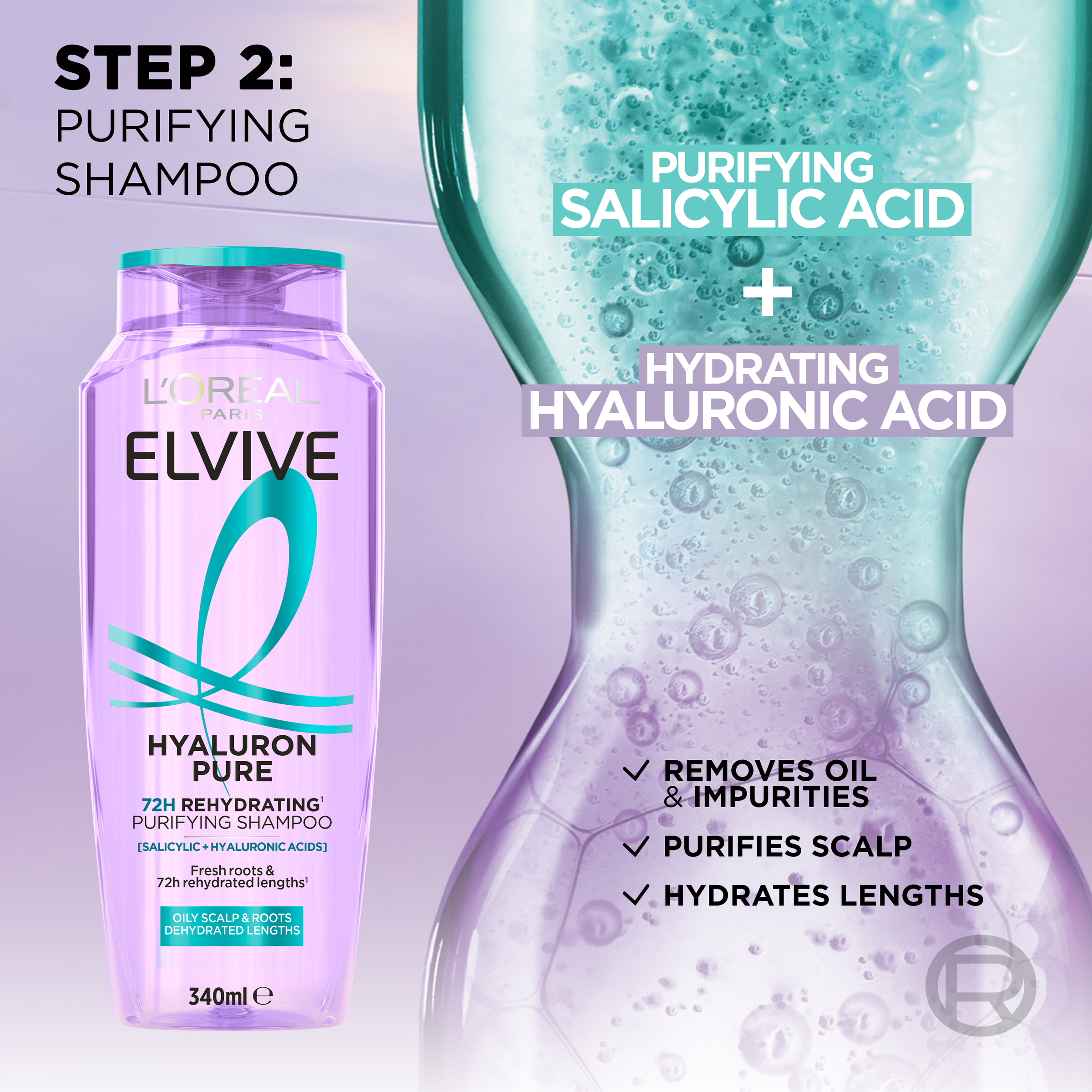 L'Oreal Paris Hyaluron Pure Shampoo 340ml - Image 4