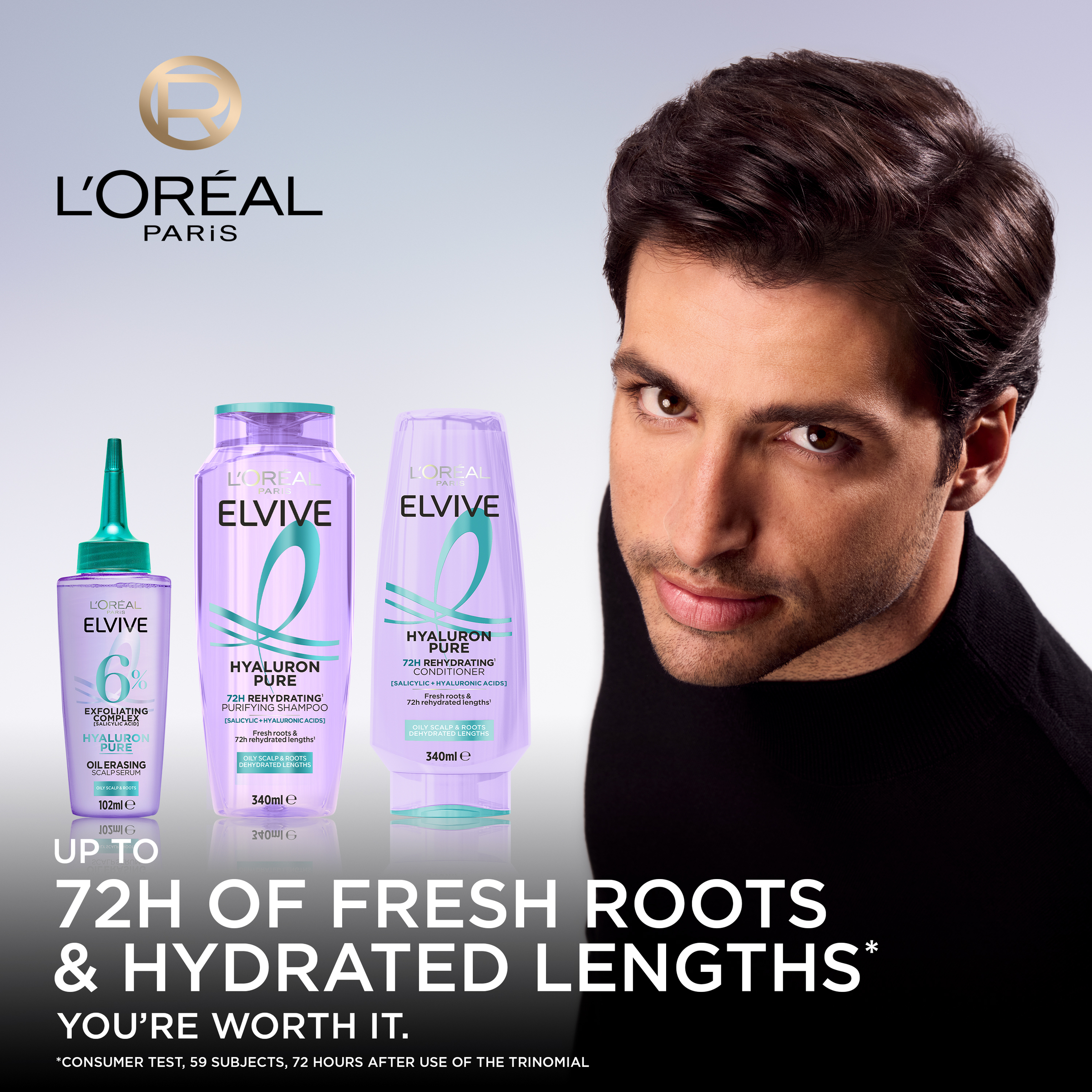 L'Oreal Paris Hyaluron Pure Shampoo 340ml - Image 2