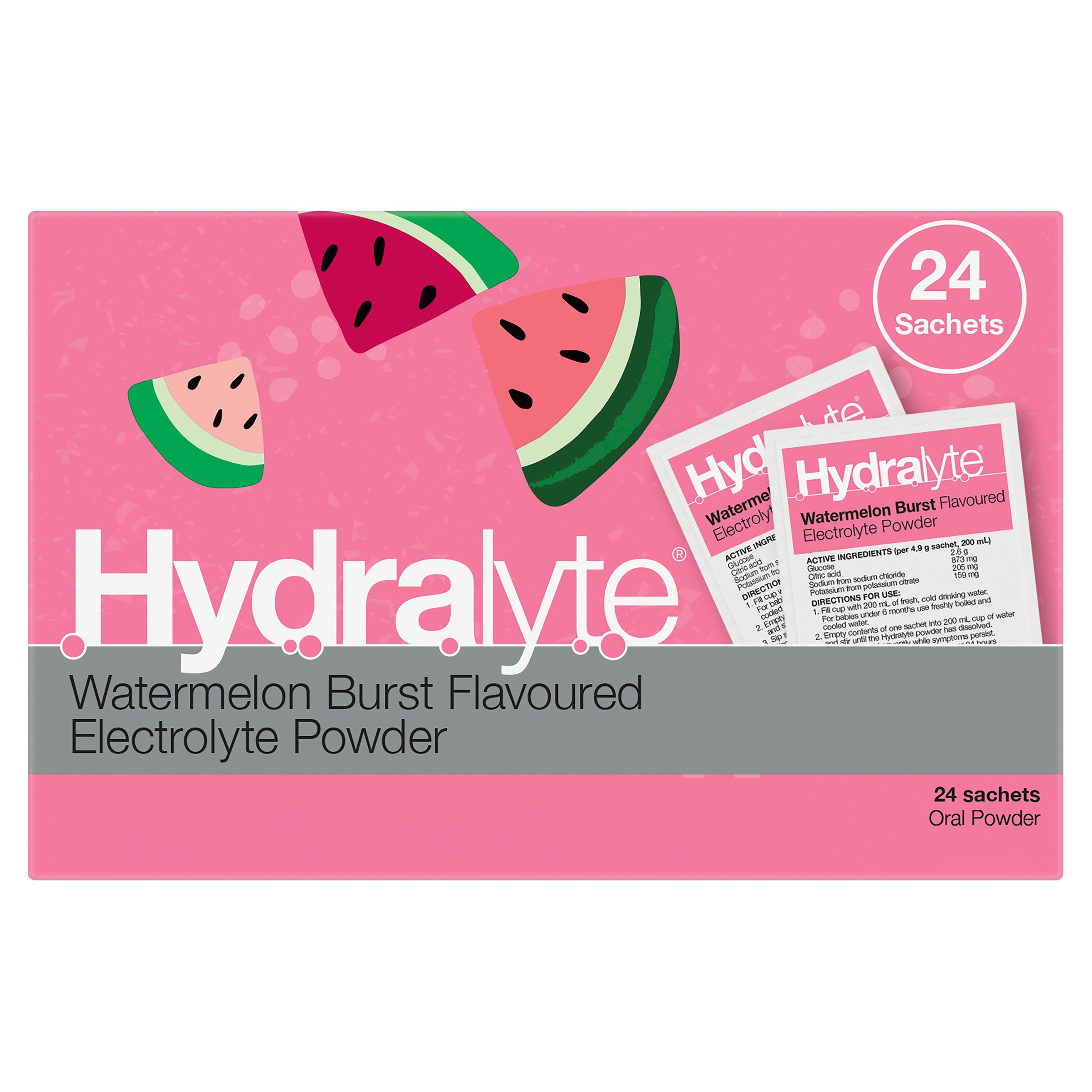 Hydralyte Electrolyte Powder Watermelon Burst 24 sachets - Image 12