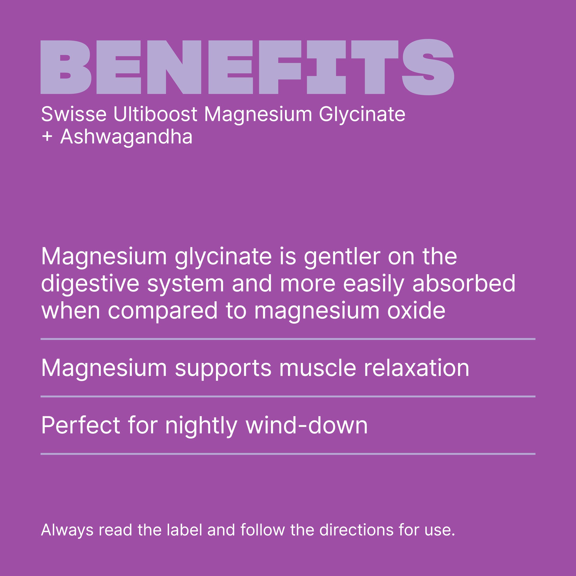 Swisse Ultiboost Magnesium Glycinate + Ashwagandha 60 tablets - Image 4
