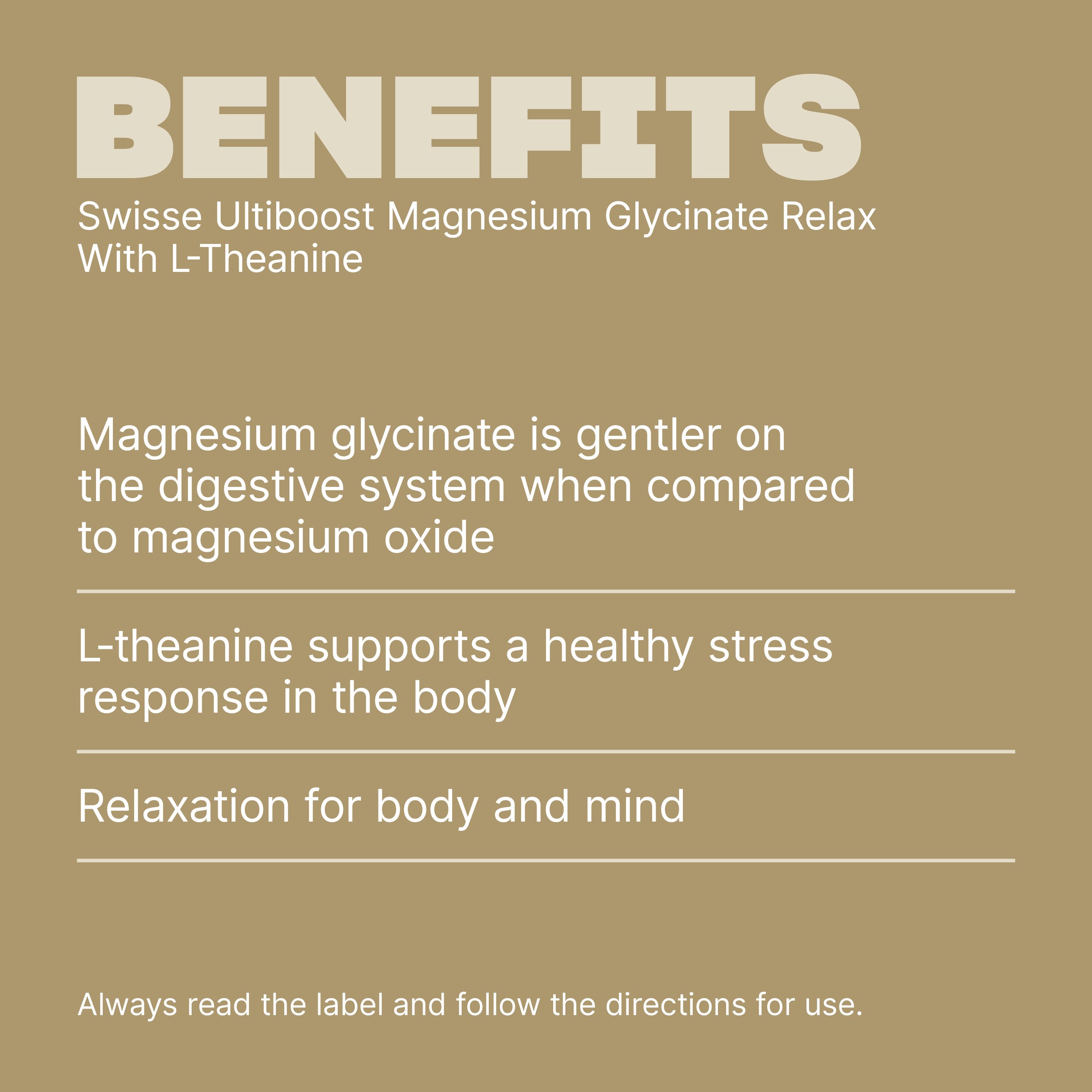 Swisse Ultiboost Magnesium Glycinate Relax With L-Theanine 60 tablets - Image 4