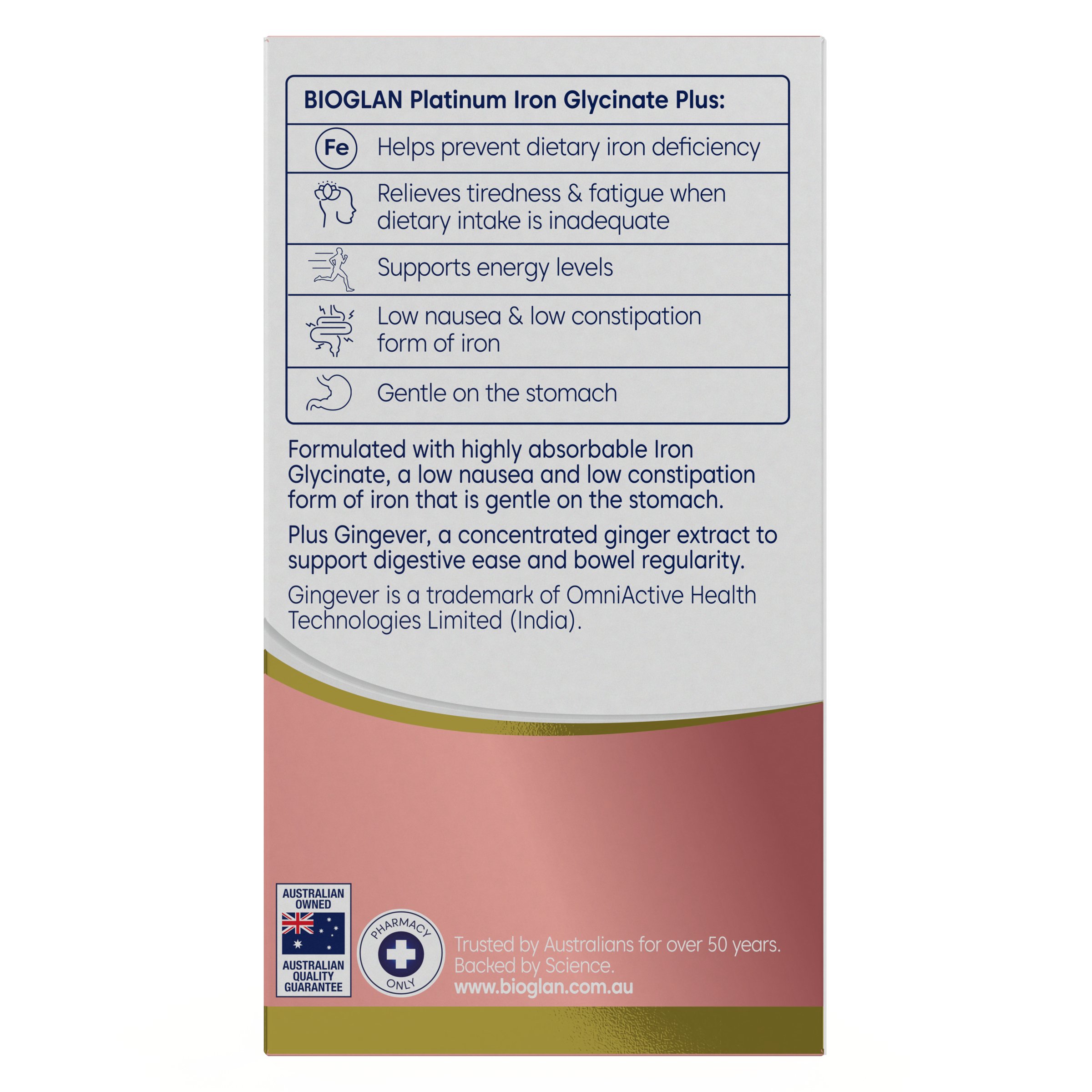 Bioglan Platinum Iron Glycinateplus 30 tablets - Image 3