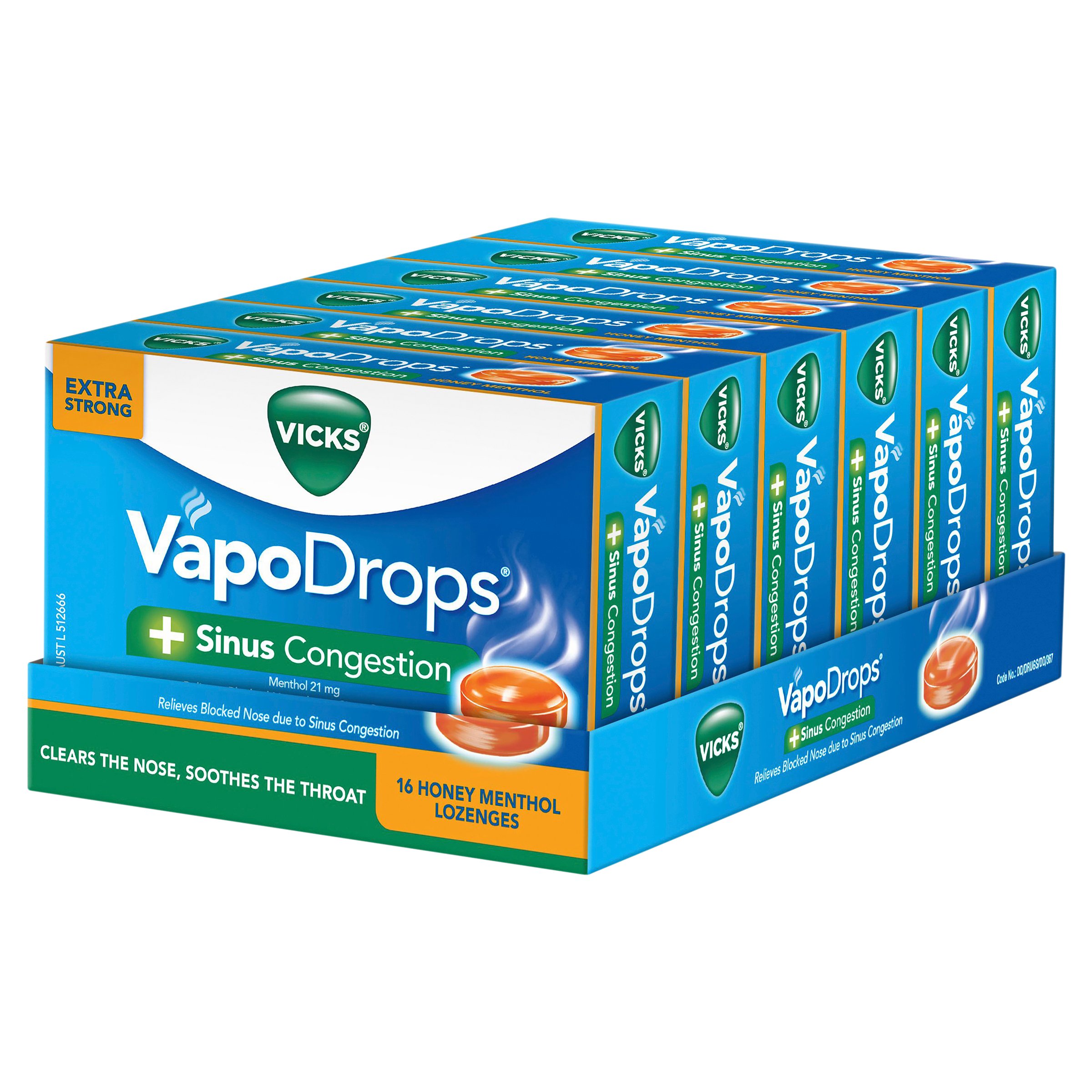 Vicks Vapodrops +Sinus Congestion Honey Menthol 16 Lozenges - Image 5