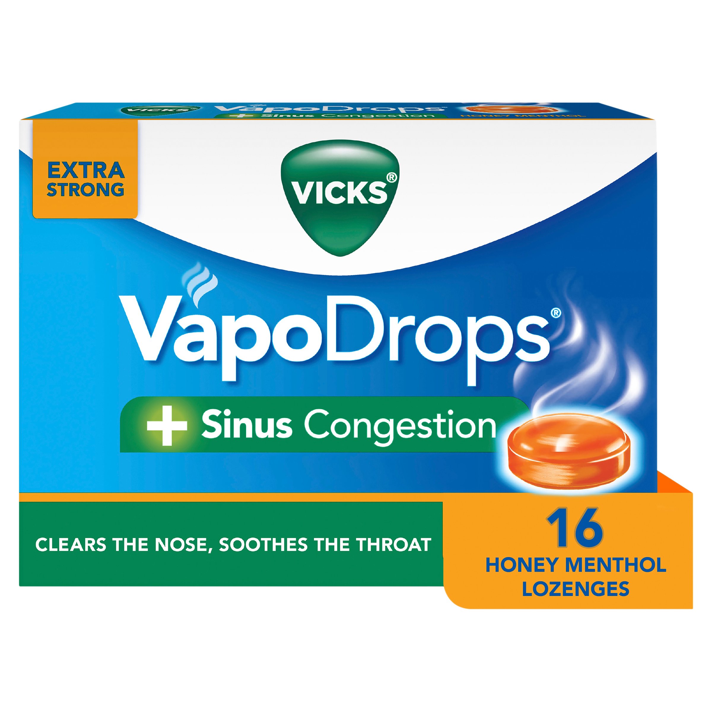 Vicks Vapodrops +Sinus Congestion Honey Menthol 16 Lozenges - Image 6