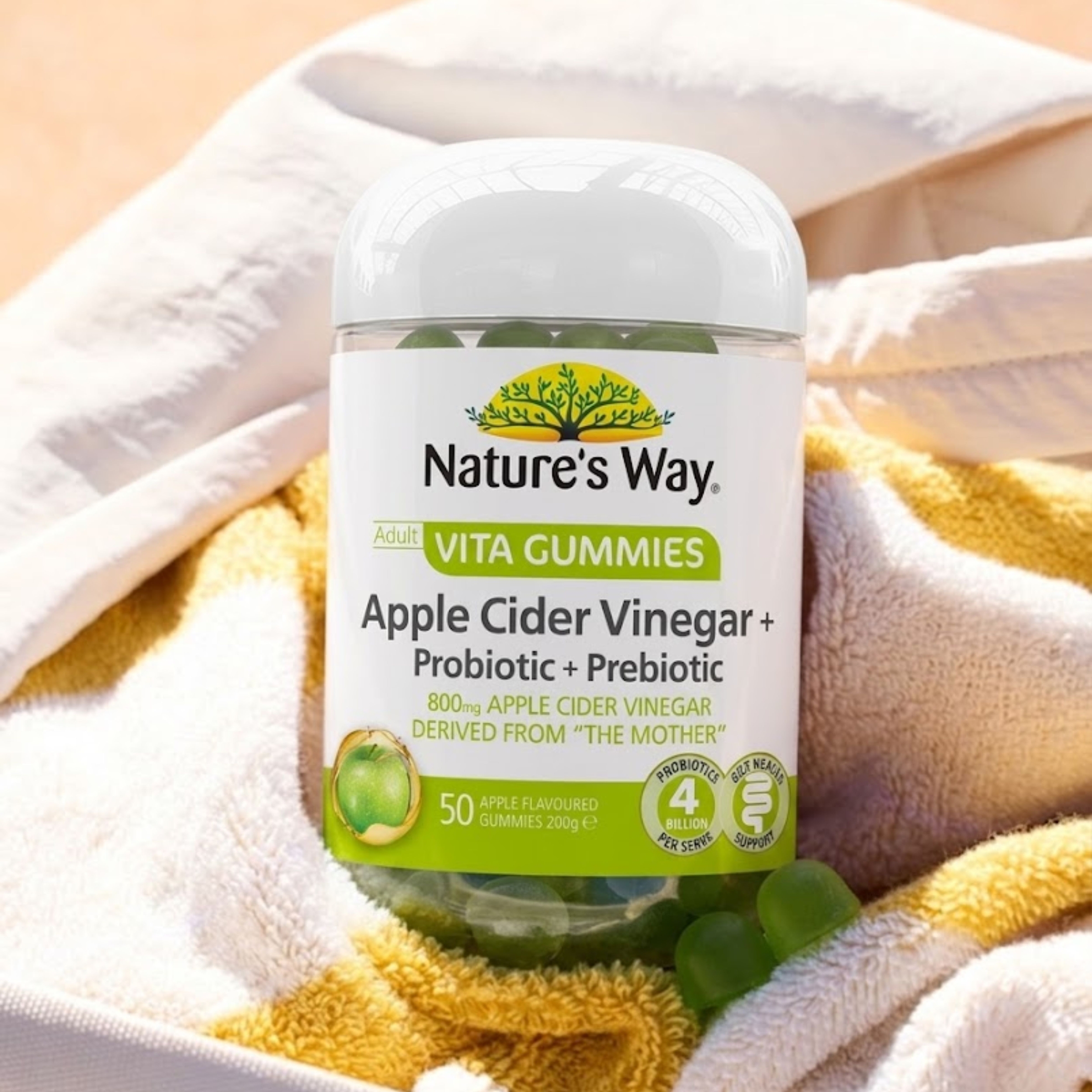 Nature's Way ADVG Apple Cider Vinegar + Prebiotic + Probiotic 50 jellies - Image 5