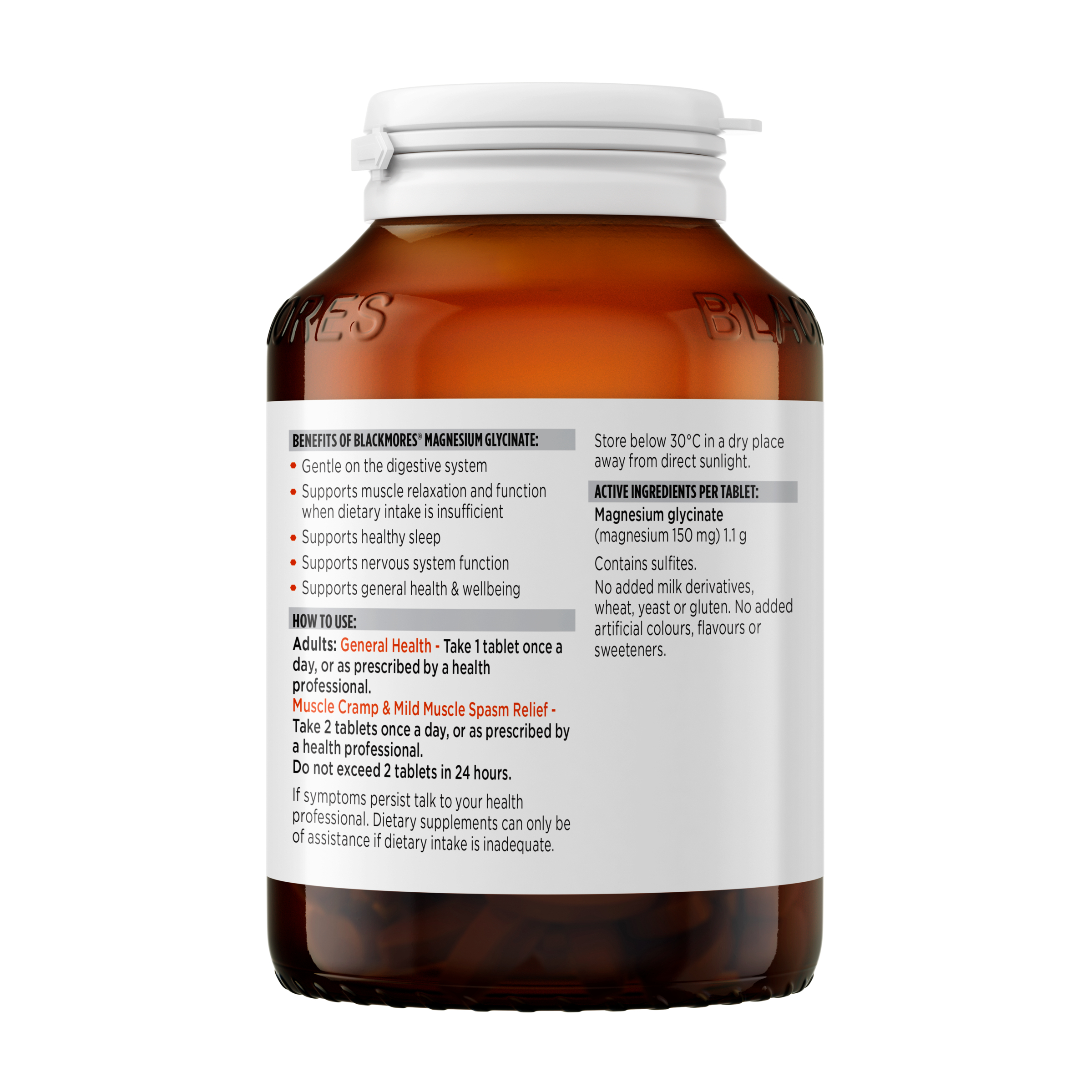 Blackmores Magnesium Glycinate 100 tablets - Image 2
