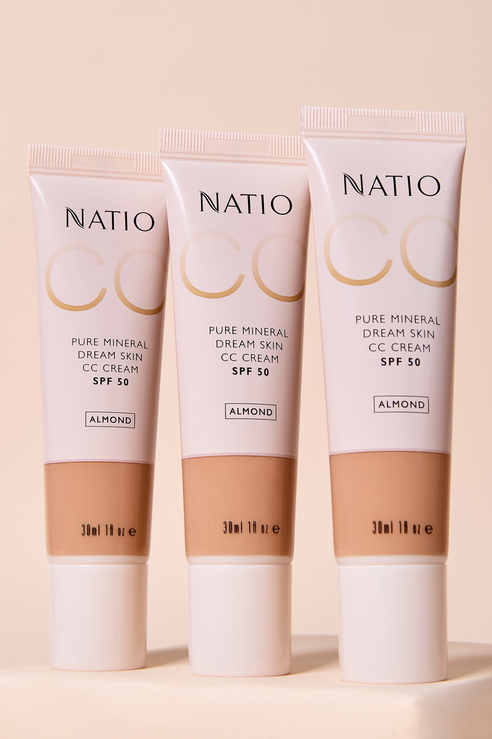 Natio Pure Mineral Skin CC Cream SPF 50 - Almond 30ml - Image 9