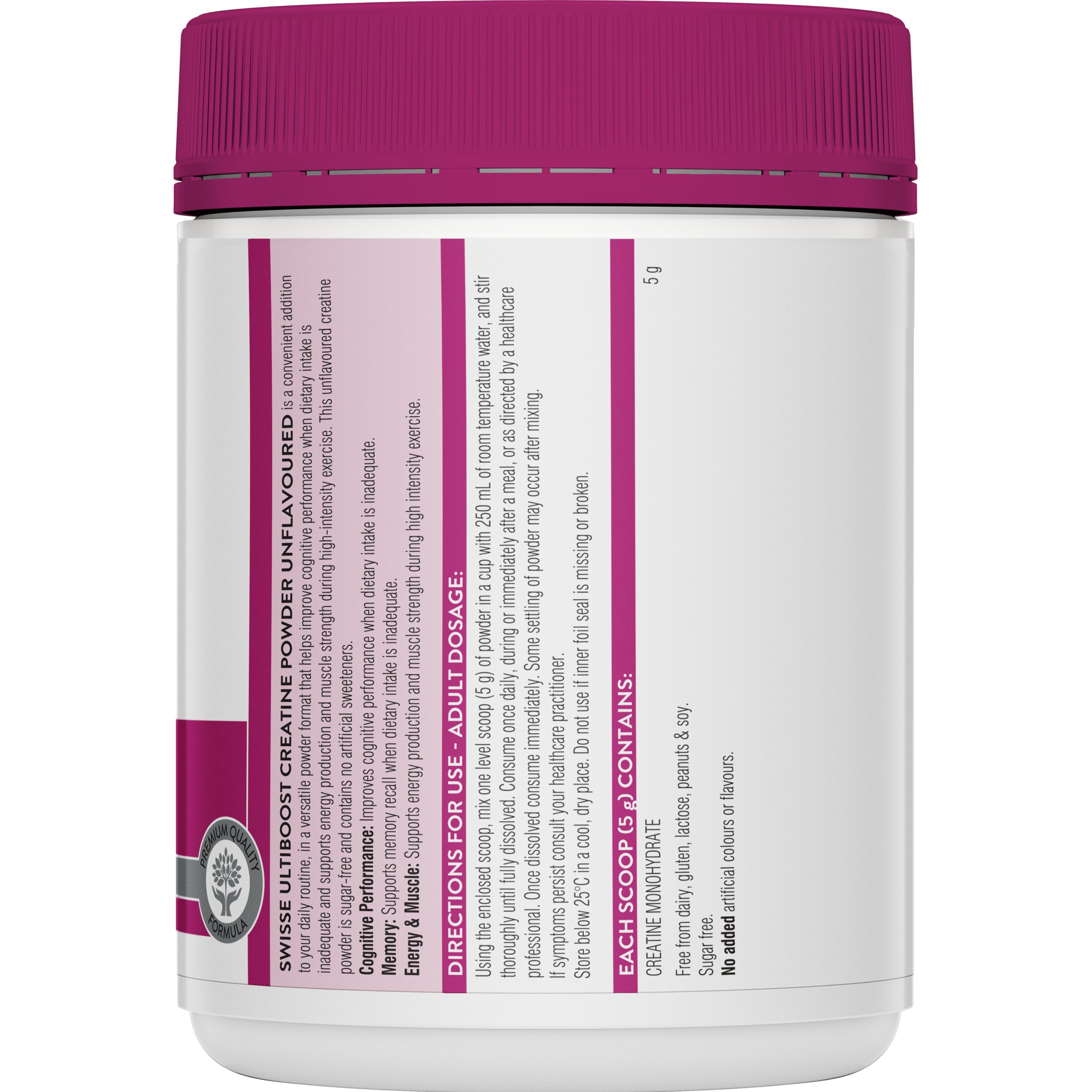 Swisse Ultiboost Creatine Powder Unflavoured 300g - Image 2