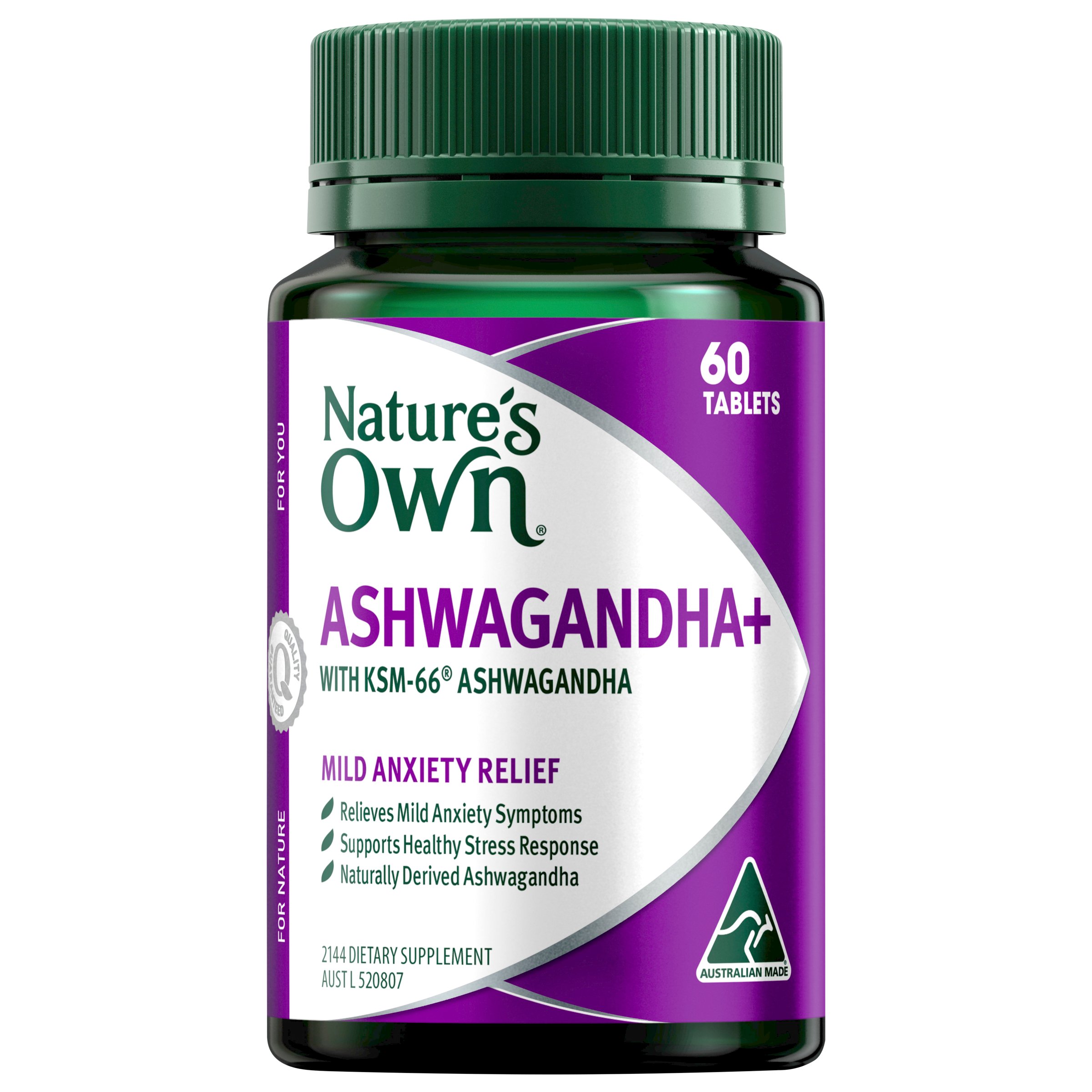 Nature's Own Ashwagandha+ 60 tablets - Image 1