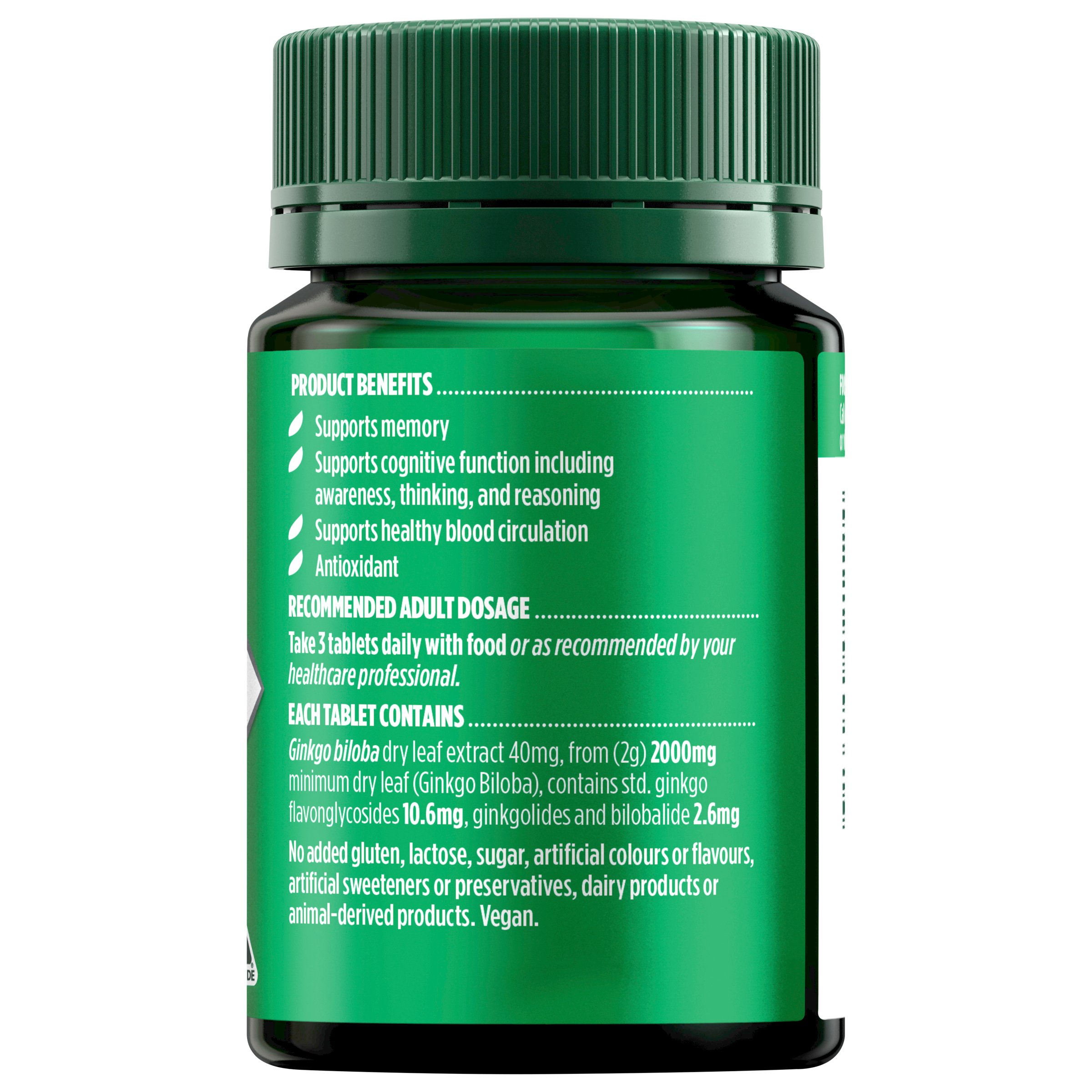 Nature's Own Gingko Biloba 60 tablets - Image 2