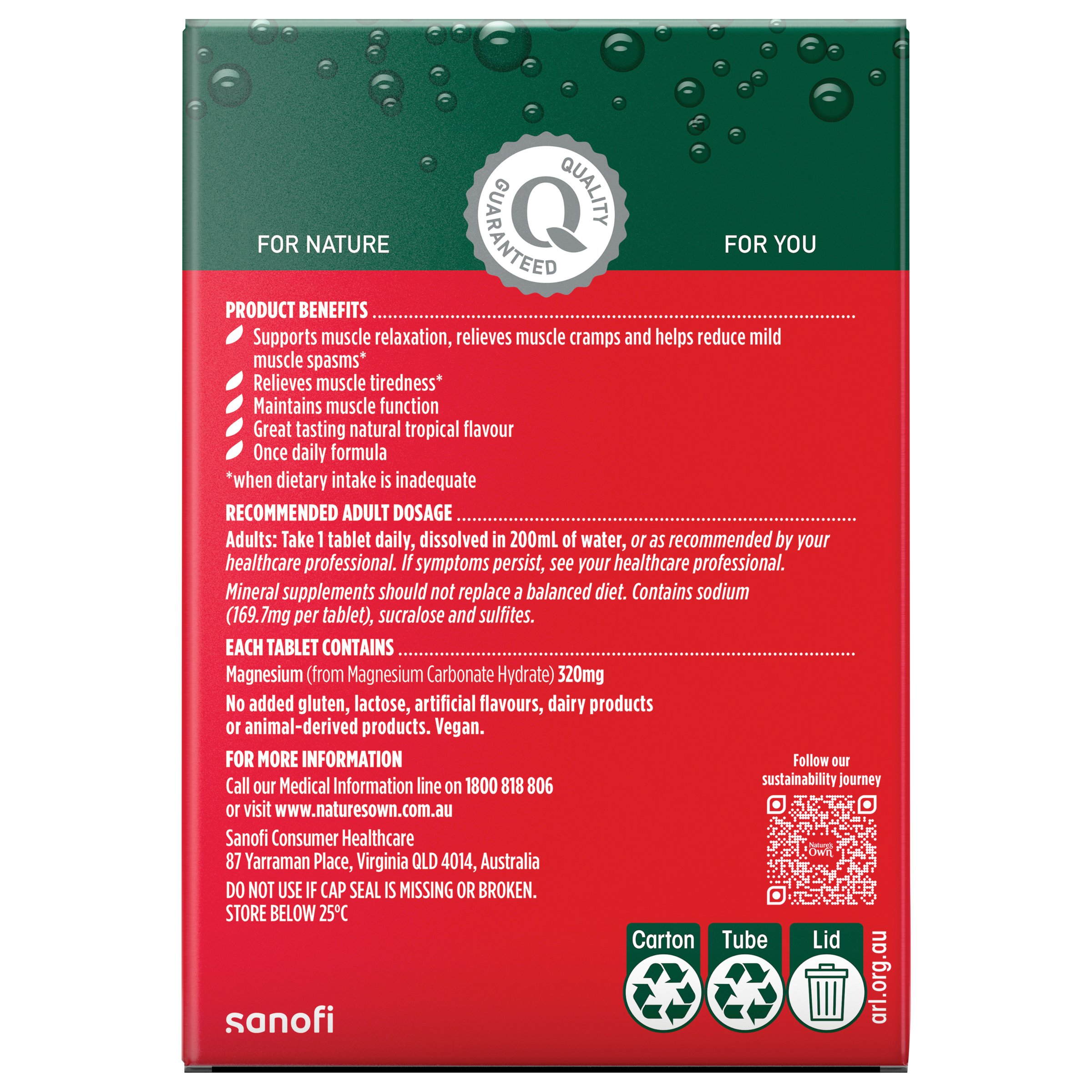 Nature's Own Magnesium + Energy Effervescent Tablets 20 tablets - Image 2