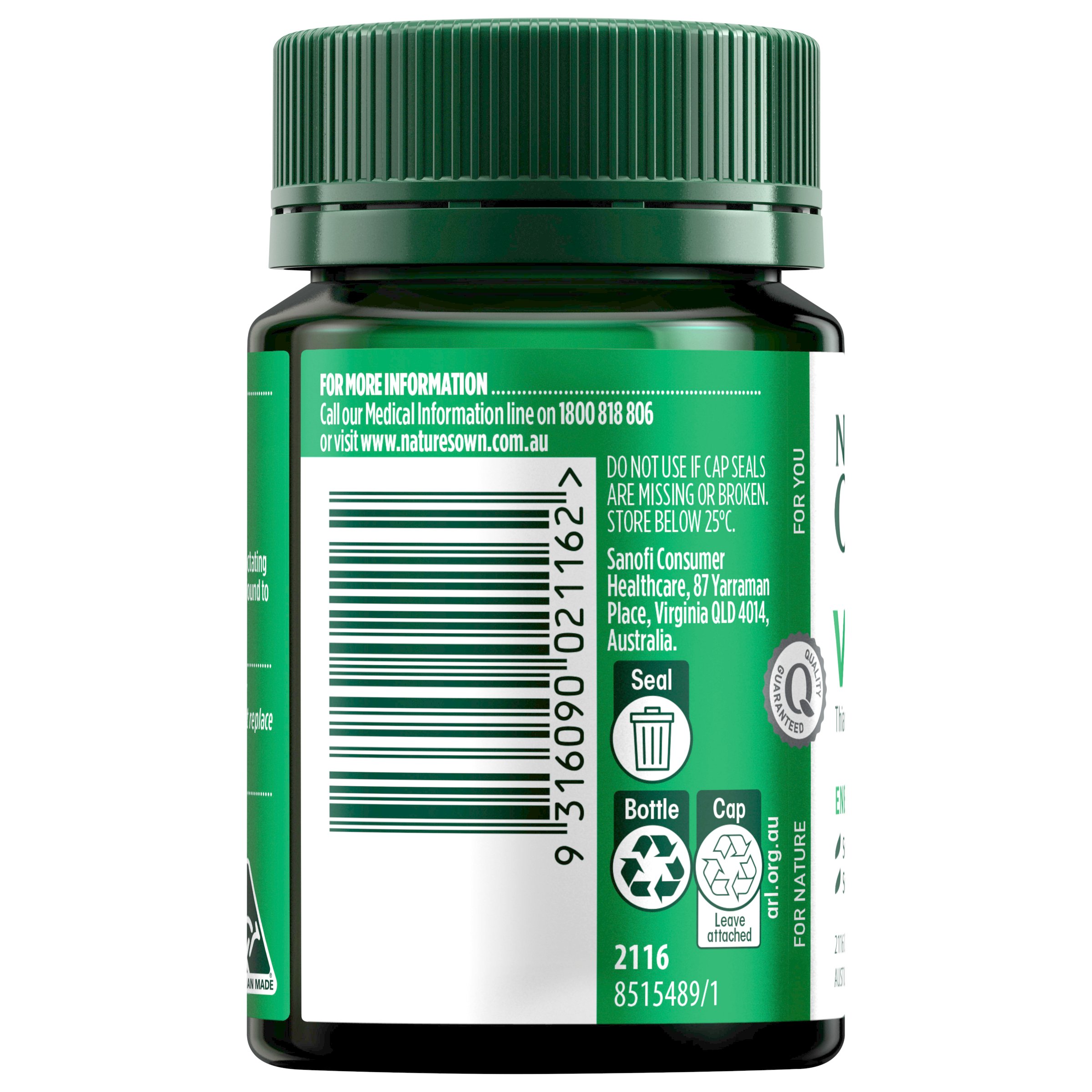 Nature's Own Vit B1 Tablets 250mg 60 tablets - Image 3