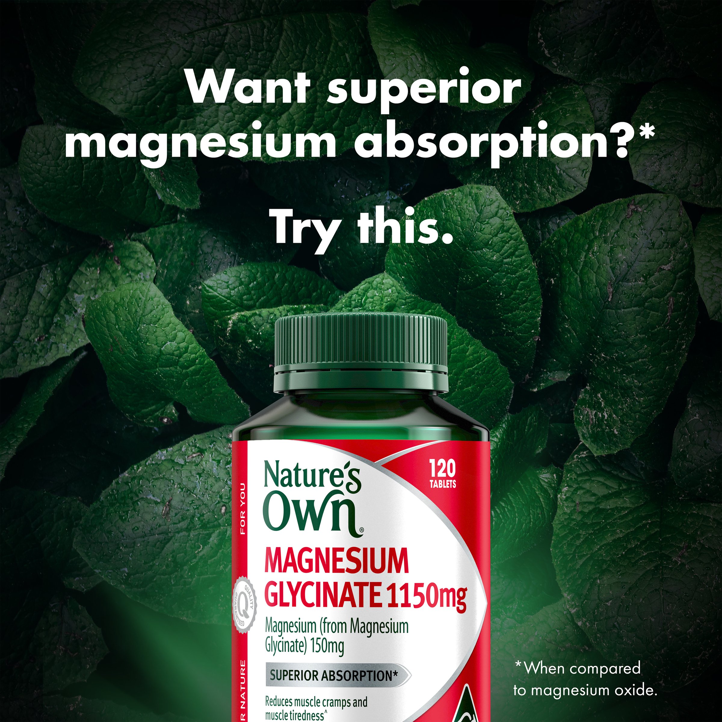 Nature's Own Nature's Own Magnesium Glycinate 1150mg 120 tablets - Image 7