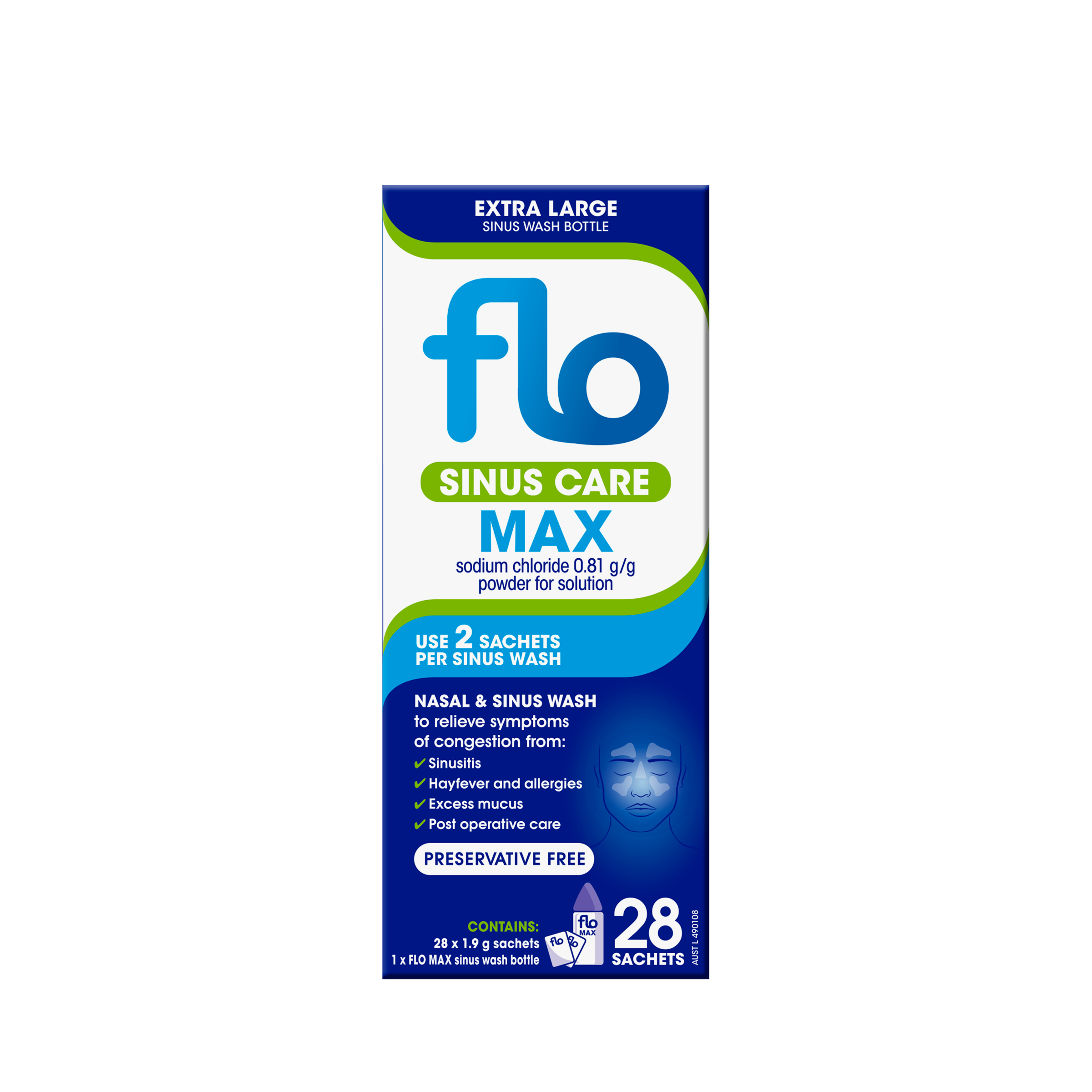 Flo Sinus Care Max Bottle & Sachet 28 sachets - Image 1