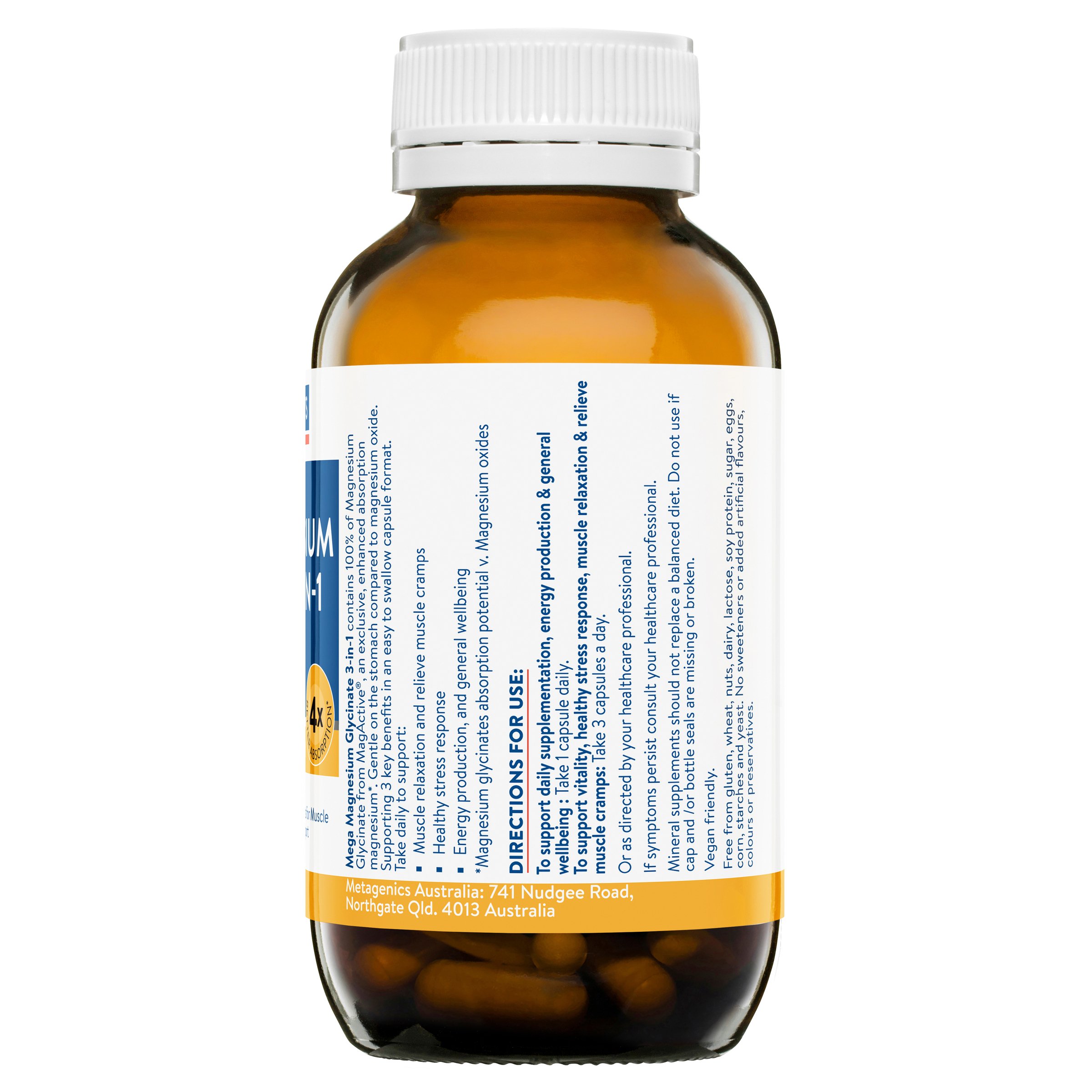 Ethical Nutrients Mega Magnesium Glycinate 3-In-1 -100 capsules - Image 2