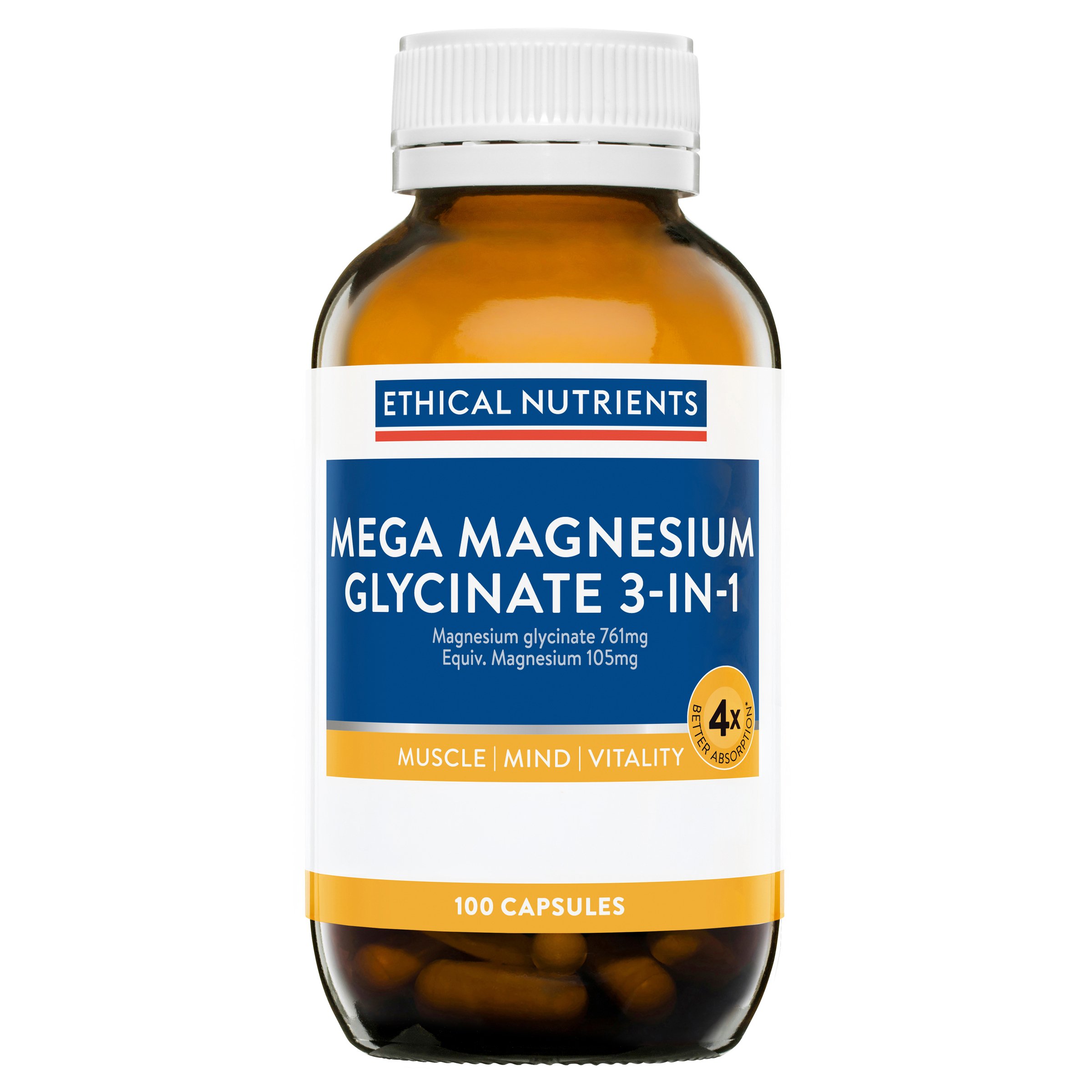 Ethical Nutrients Mega Magnesium Glycinate 3-In-1 -100 capsules - Image 6