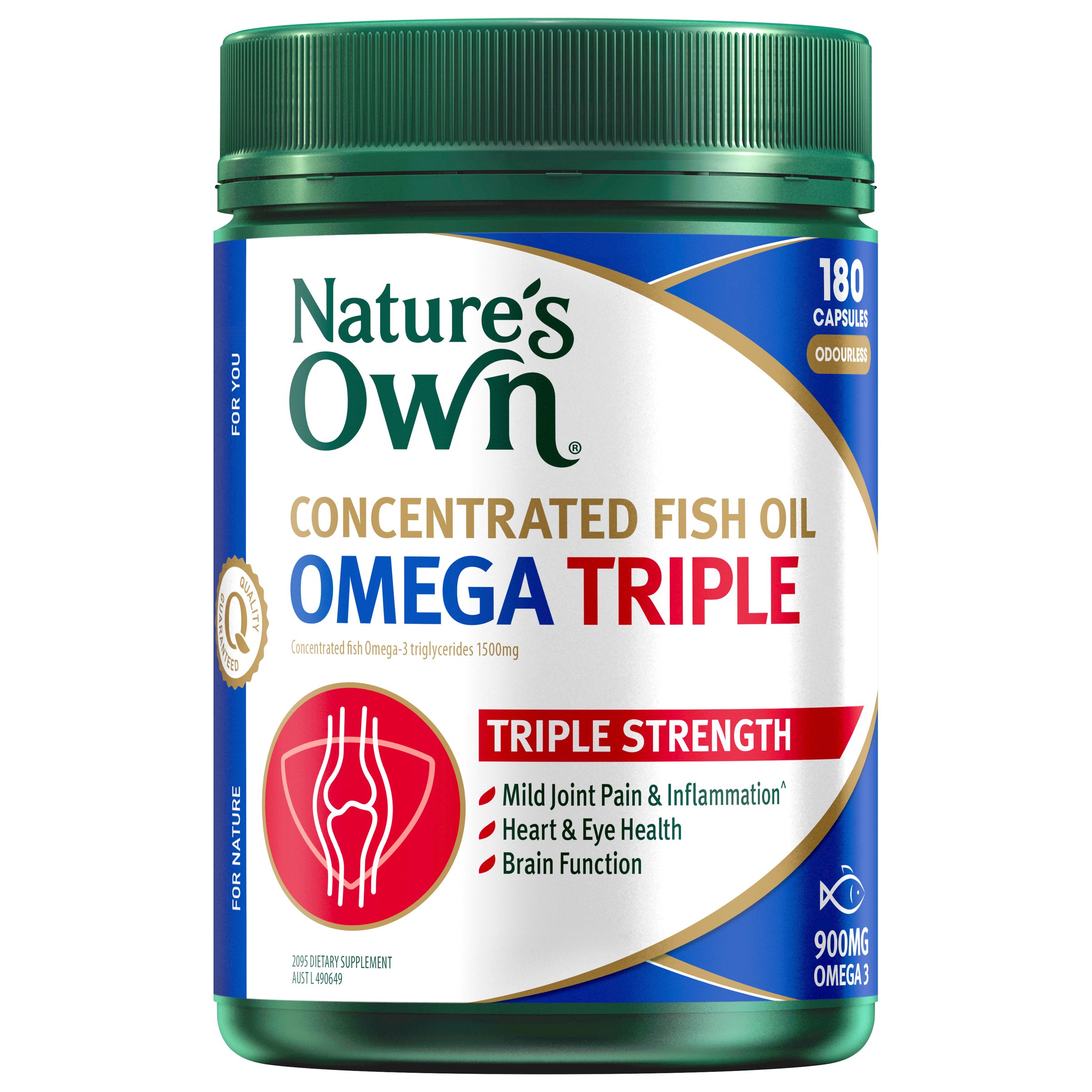 Nature's Own Concentrated Omega Triple 180 soft gel capsules - Image 1