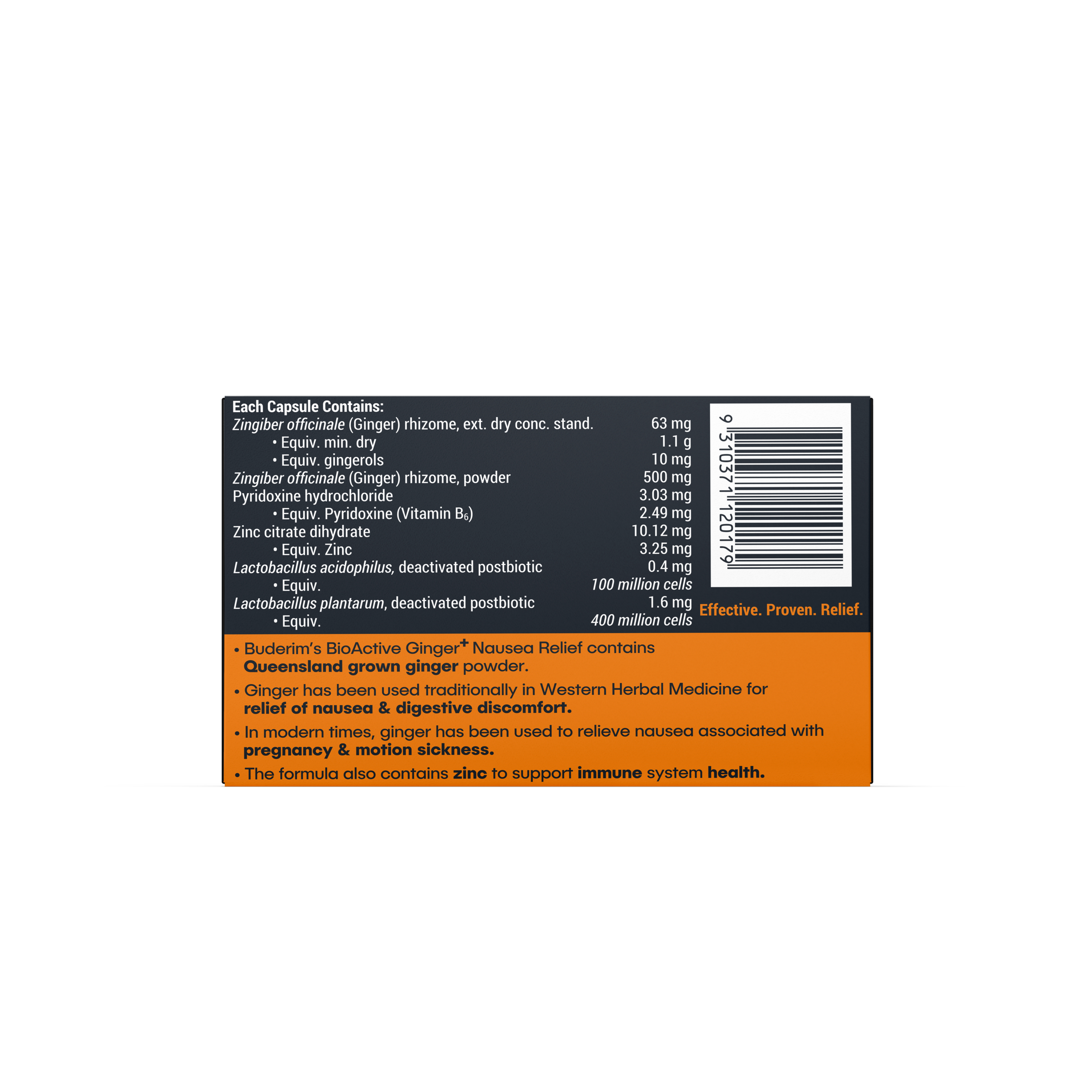 Buderim Bioactive Ginger+ Nausea Relief 20 capsules - Image 2