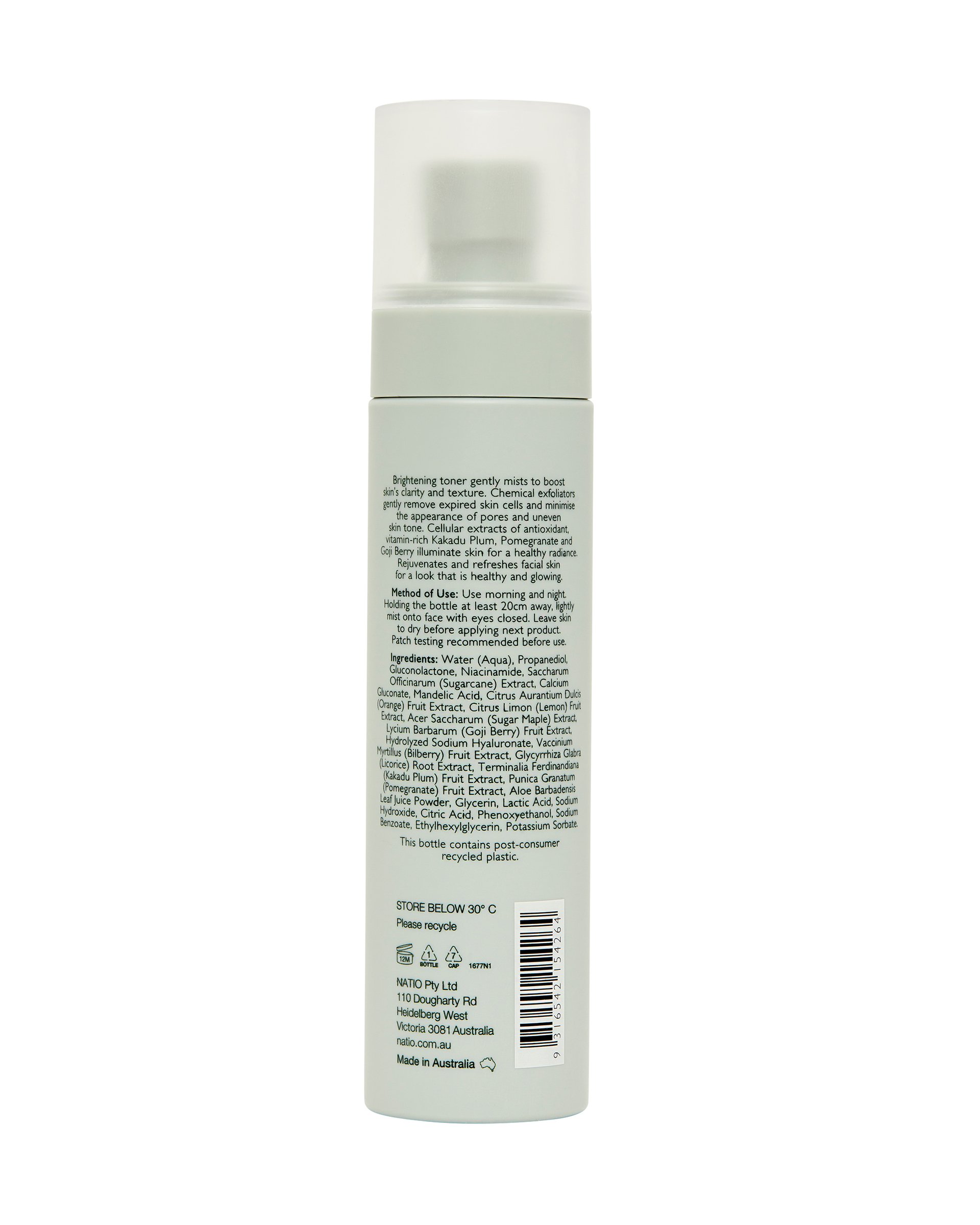 Natio Glow Brighter Skin Refining Toner 140ml - Image 2