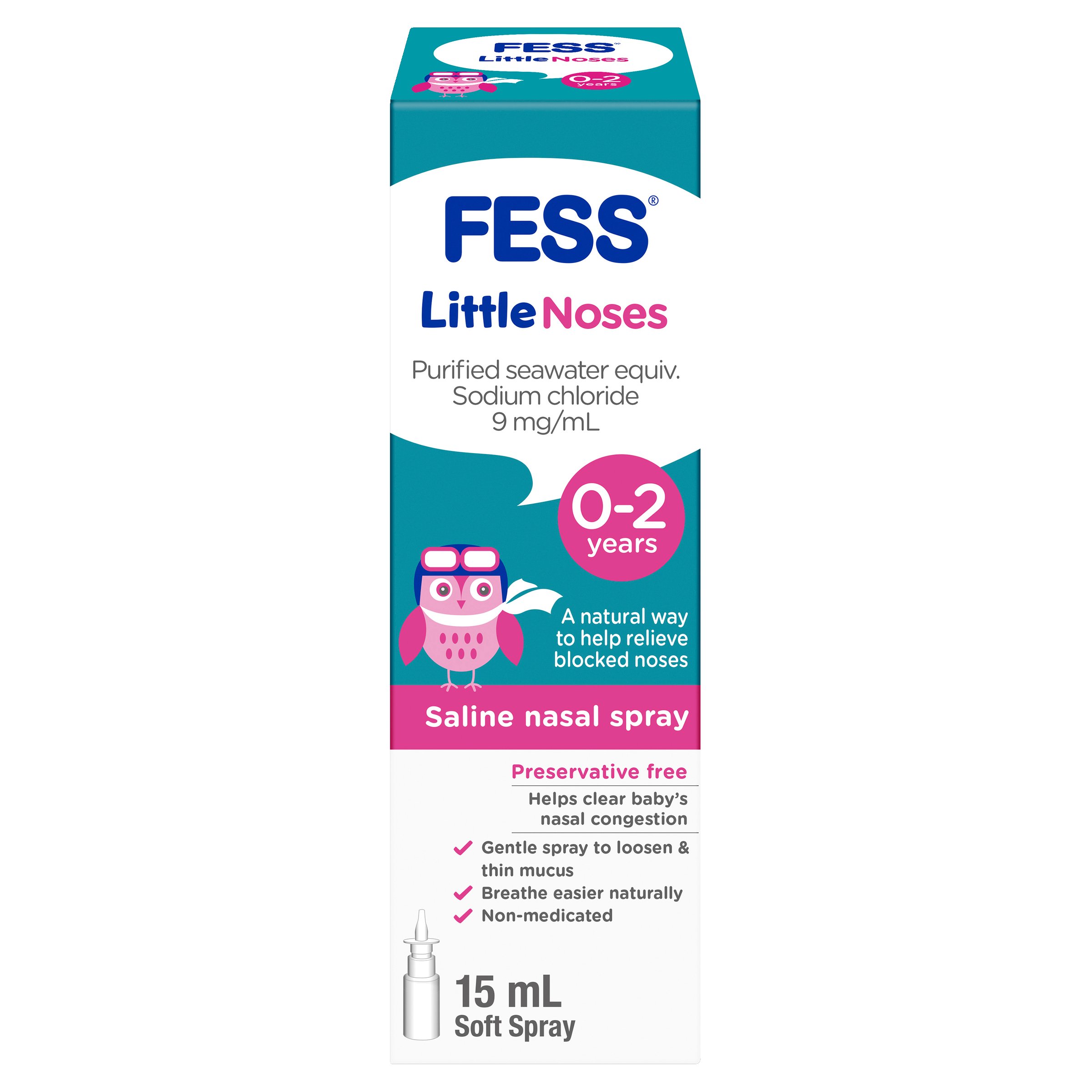 Fess Little Noses Saline Nasal Spray 15ml - Image 1