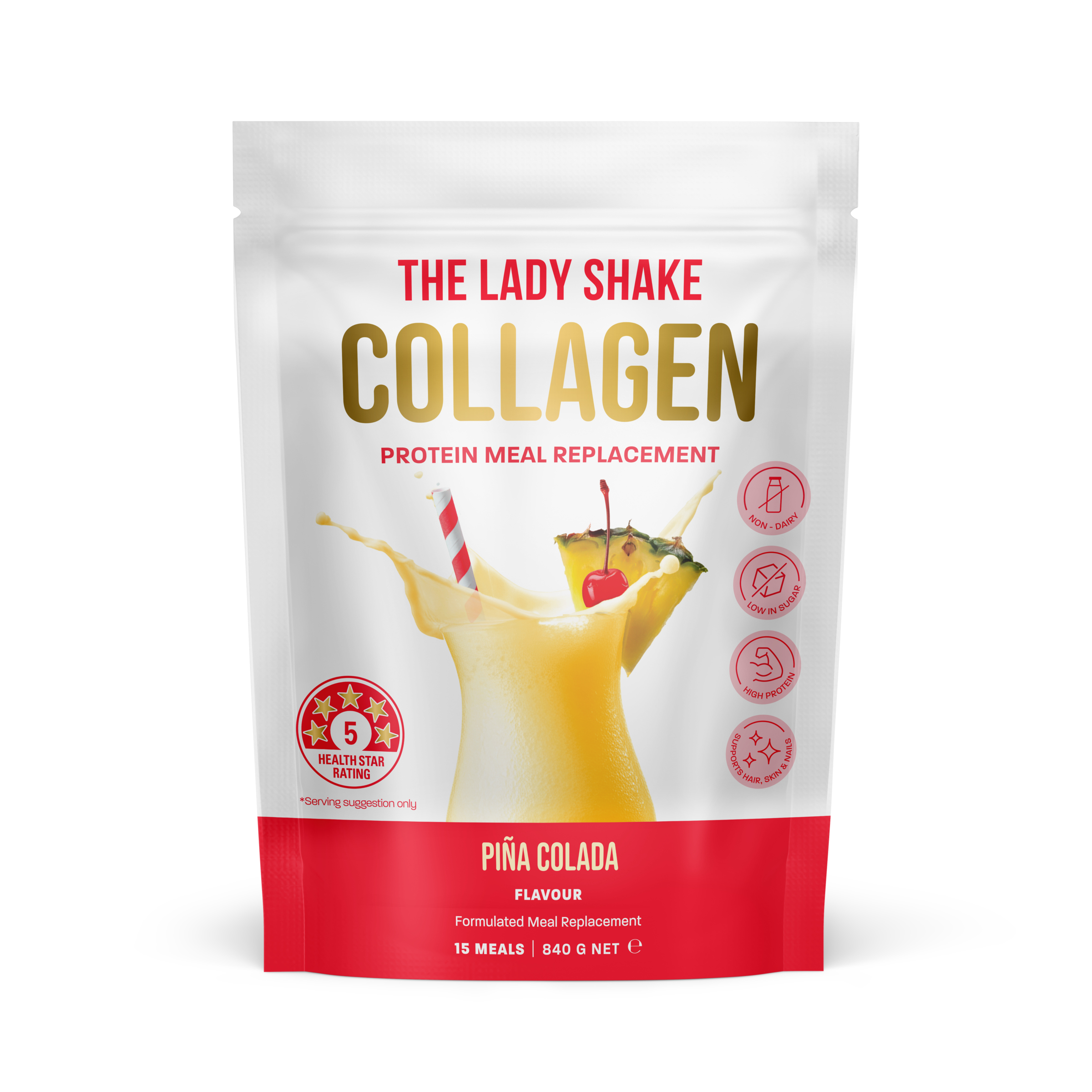 The Lady Shake Collagen Pina Colada 840g - Image 1