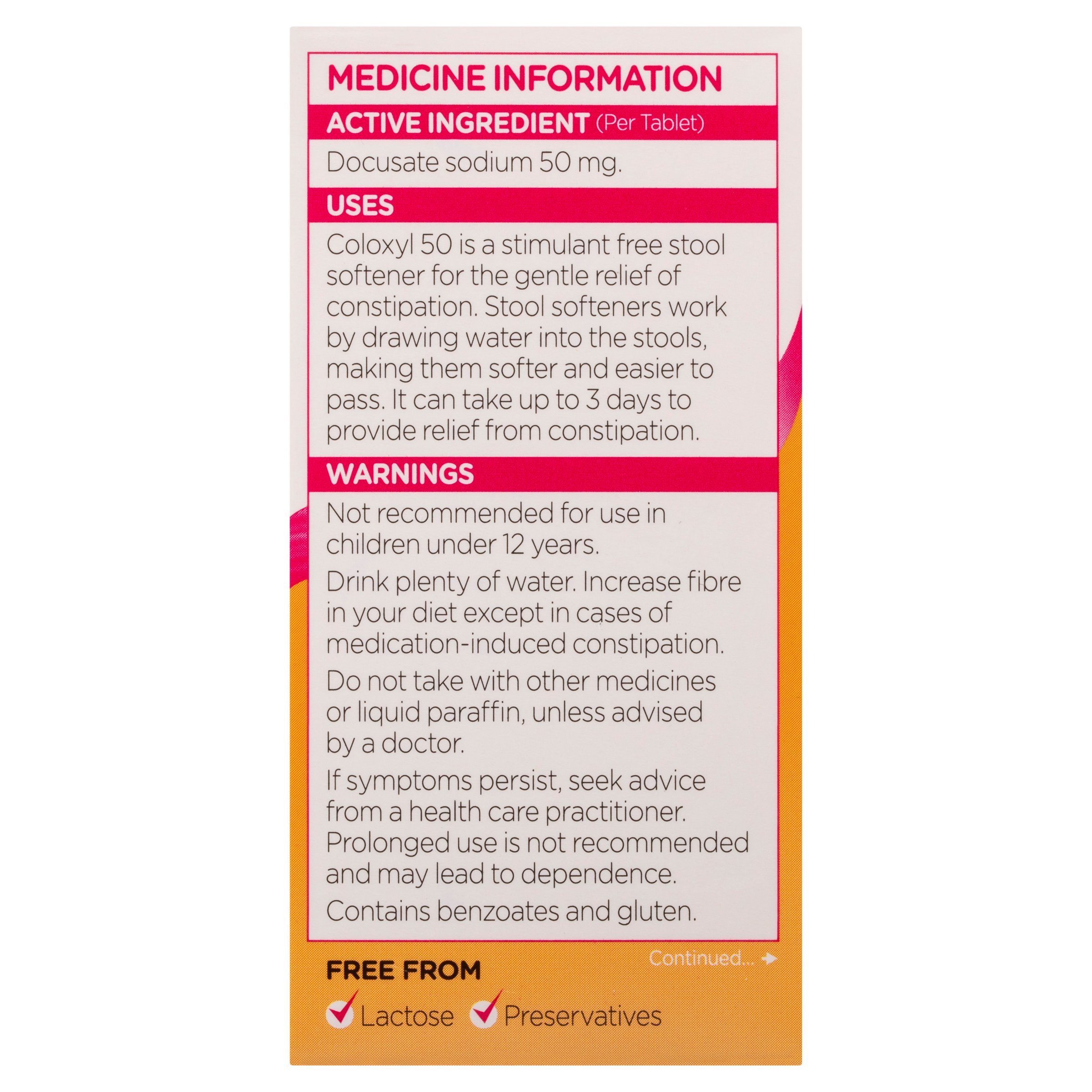 Coloxyl 50mg - 100 tablets - Image 4