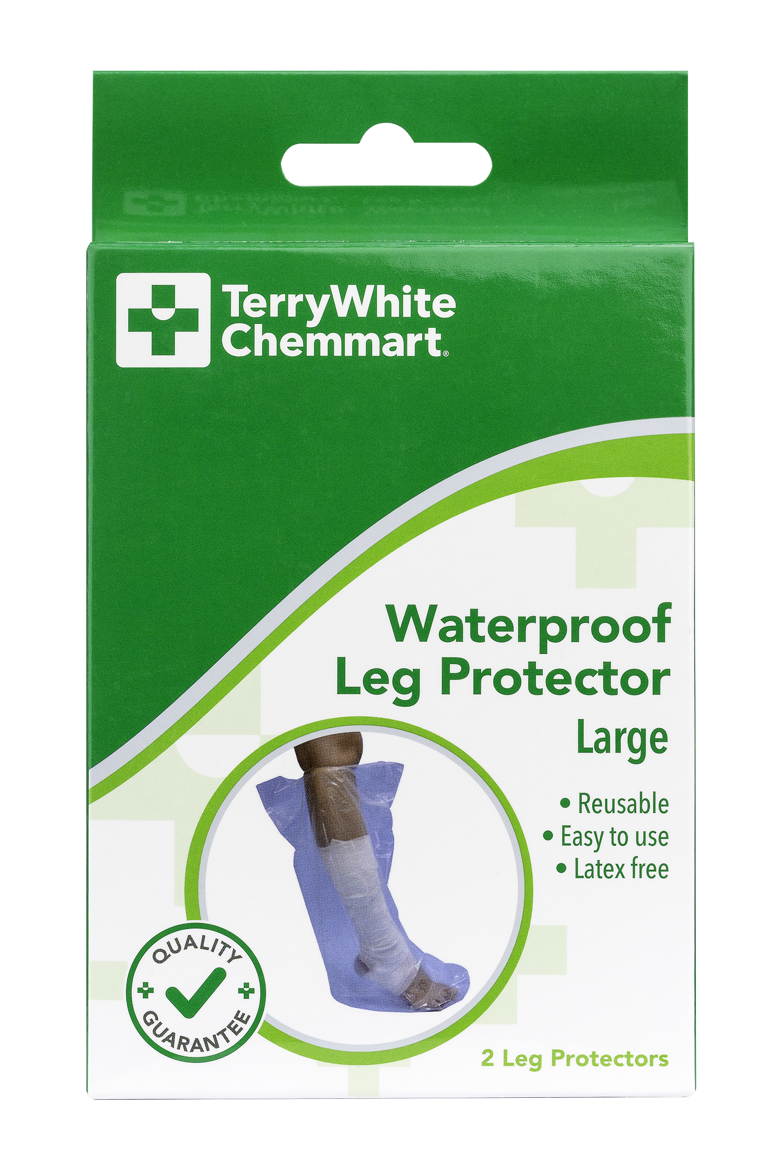 TerryWhite Chemmart Waterproof Cast Protector Leg Large 2 pack