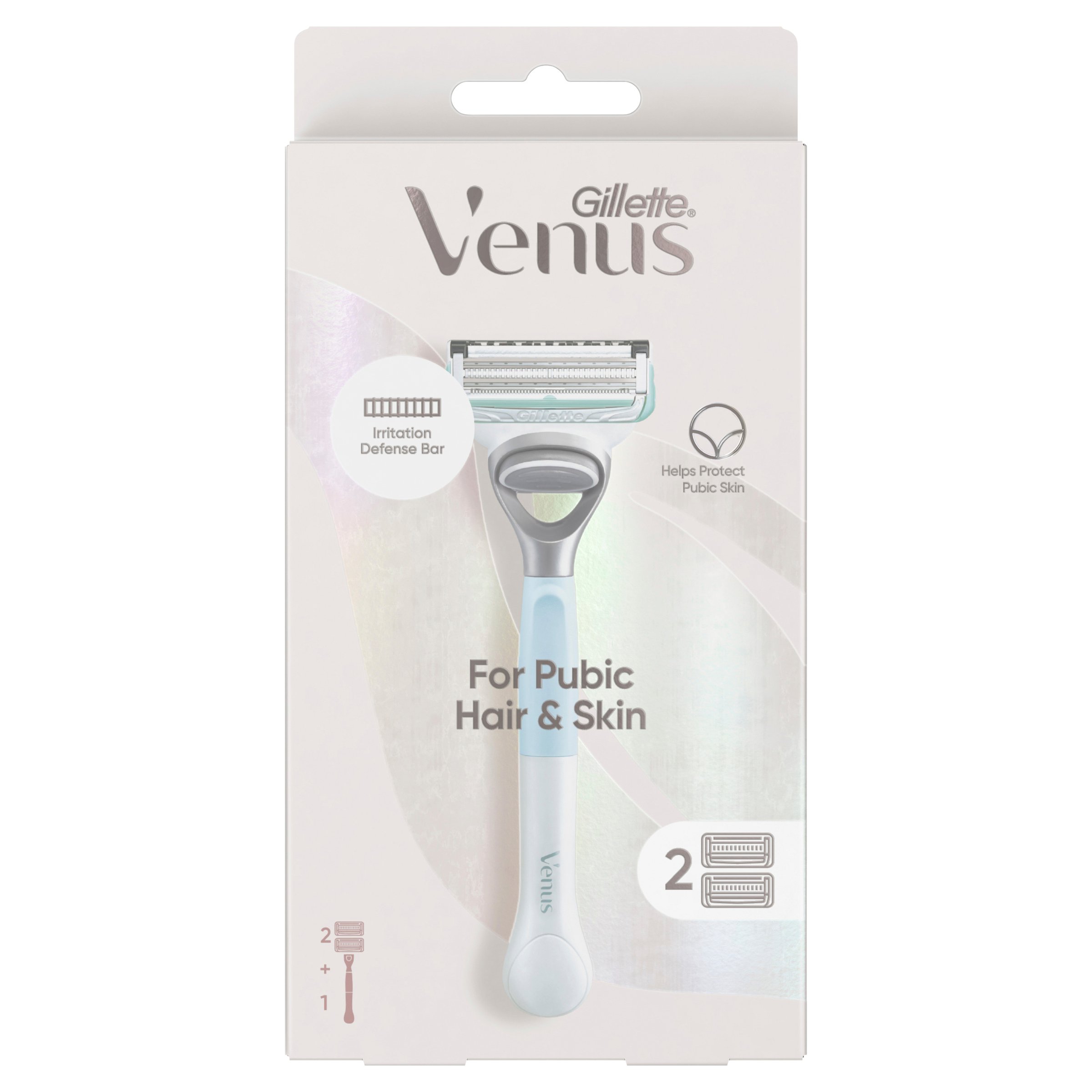 Gillette Venus Women's Bikini Razor For Pubic Hair & Skin With 2 Blade Refills 1 pack - Image 1
