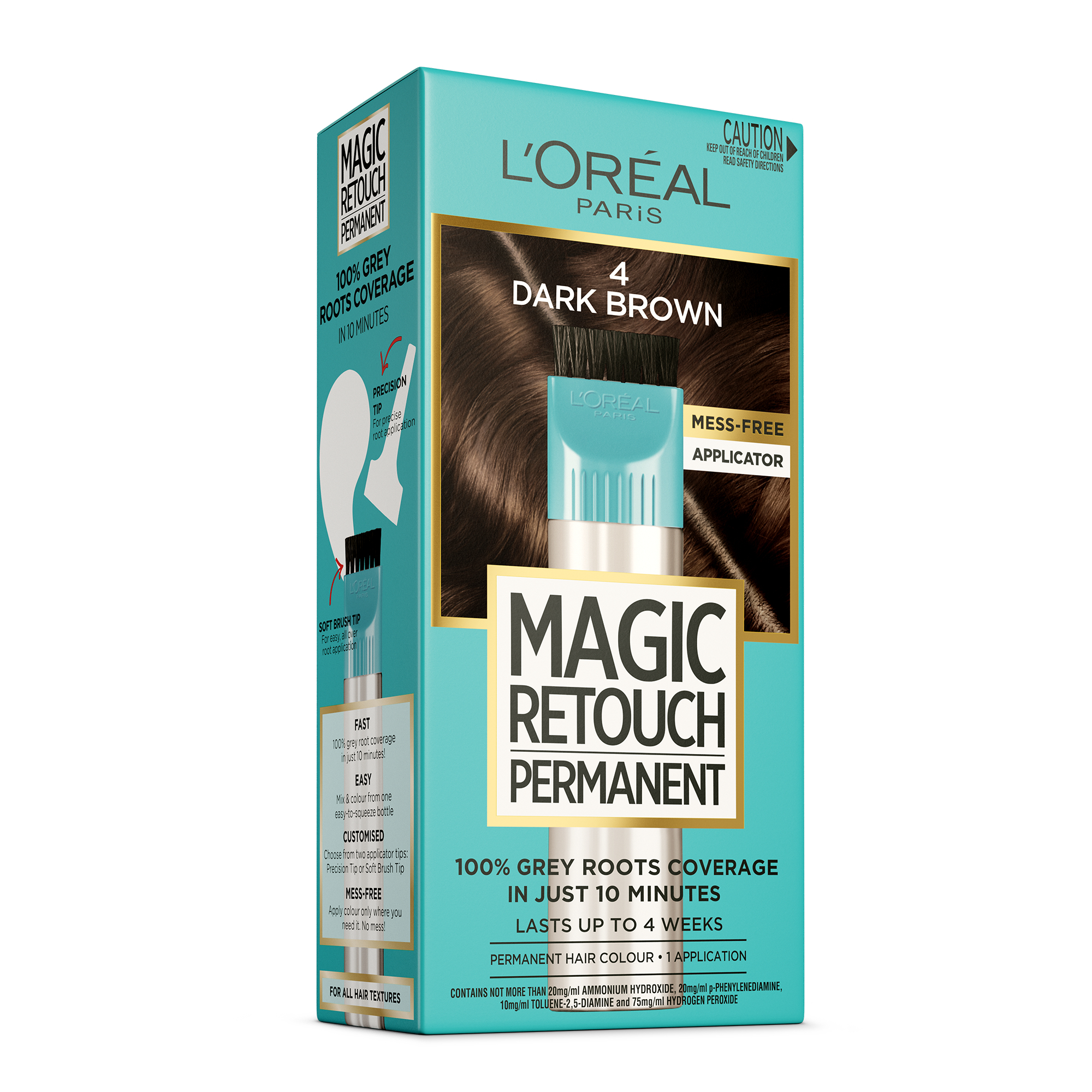 L'Oreal Paris Magic Retouch Permanent 4 Dark Brown 1 each - Image 1