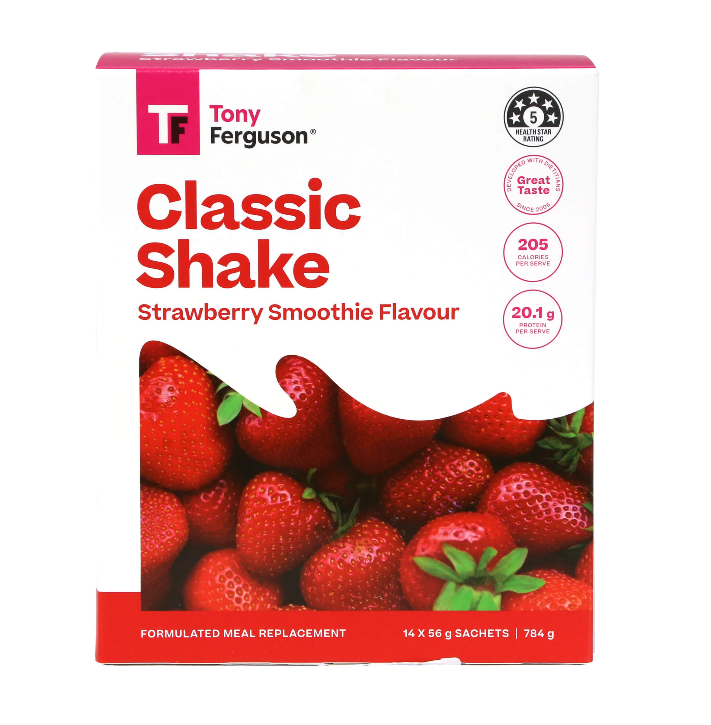 Tony Ferguson Classic Shake Strawberry Smoothie 14 pack - Image 1
