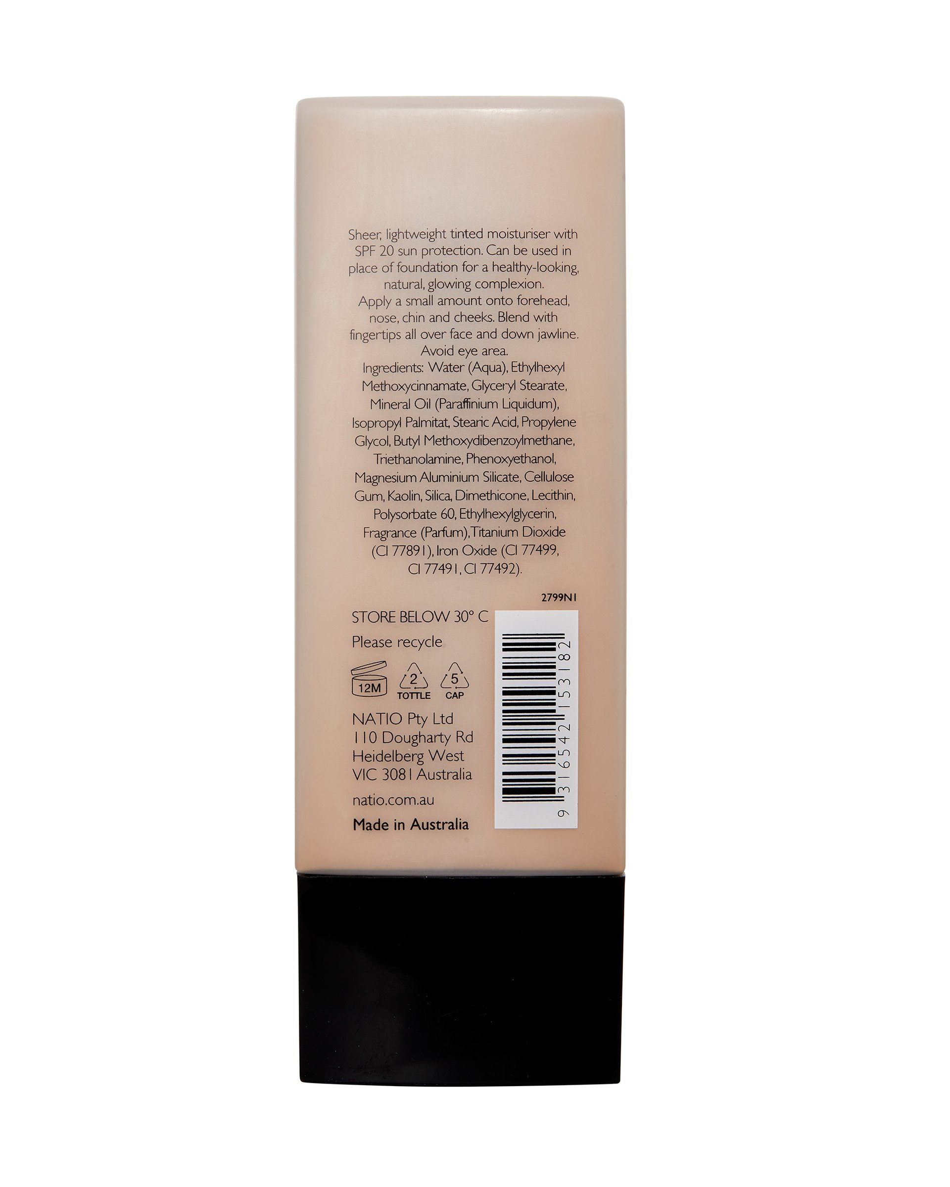 Natio Tinted Moisturiser SPF 20 Sand 50g - Image 2