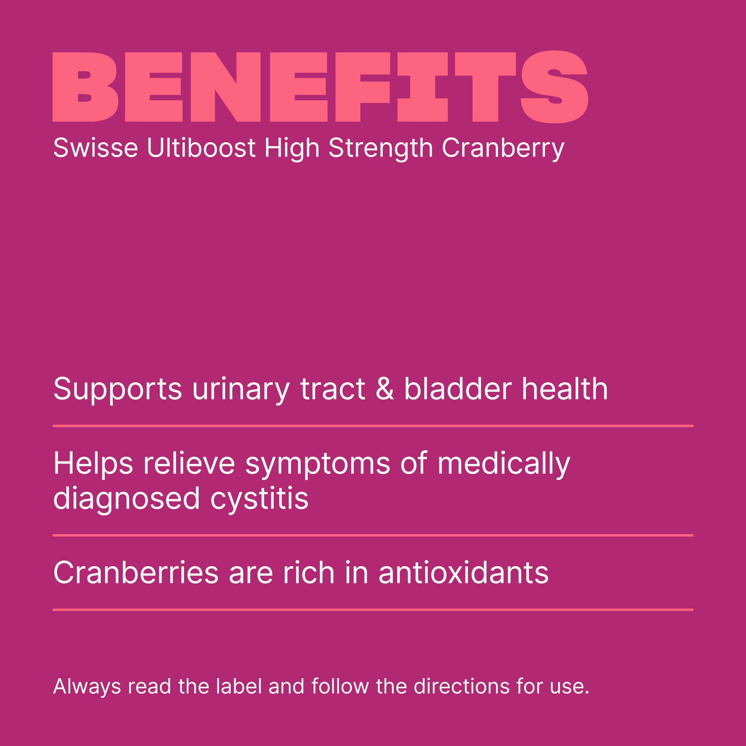 Swisse Ultiboost High Strength Cranberry 30 capsules - Image 4