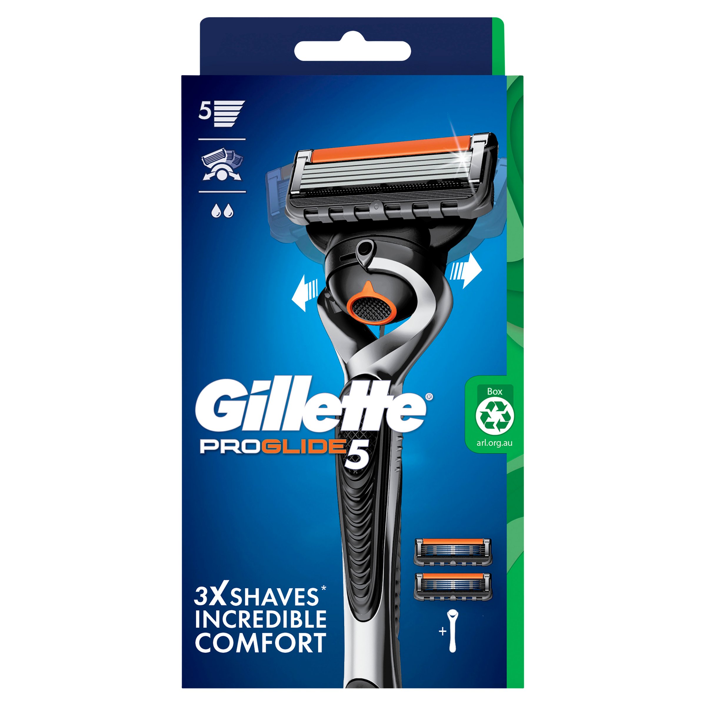 Gillette Fusion Proglide Razor Handle + Blade Refill 2 pack - Image 1