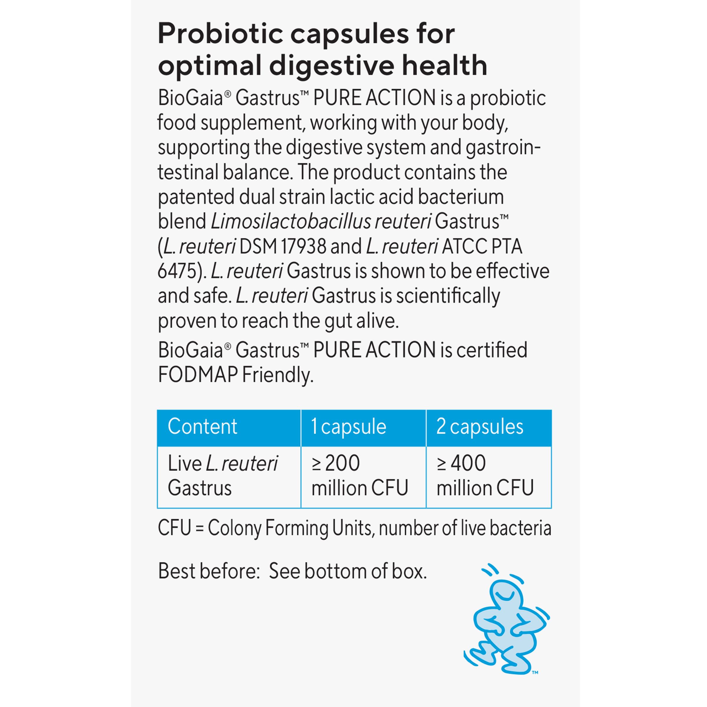 BioGaia Gastrus Pure Capsules 30 Pack - Image 2