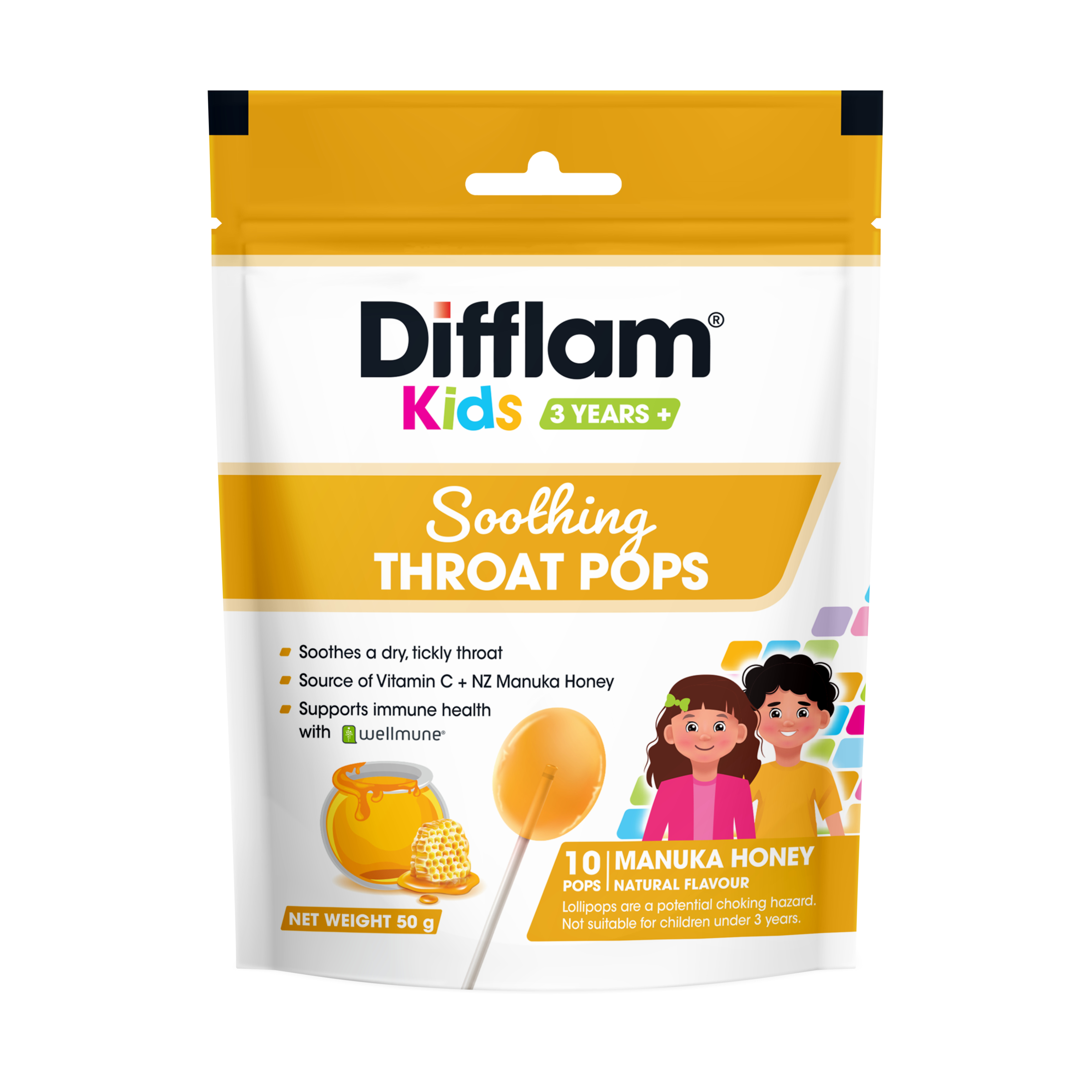 Difflam Kids Pops Manuka 10 lozenges - Image 1