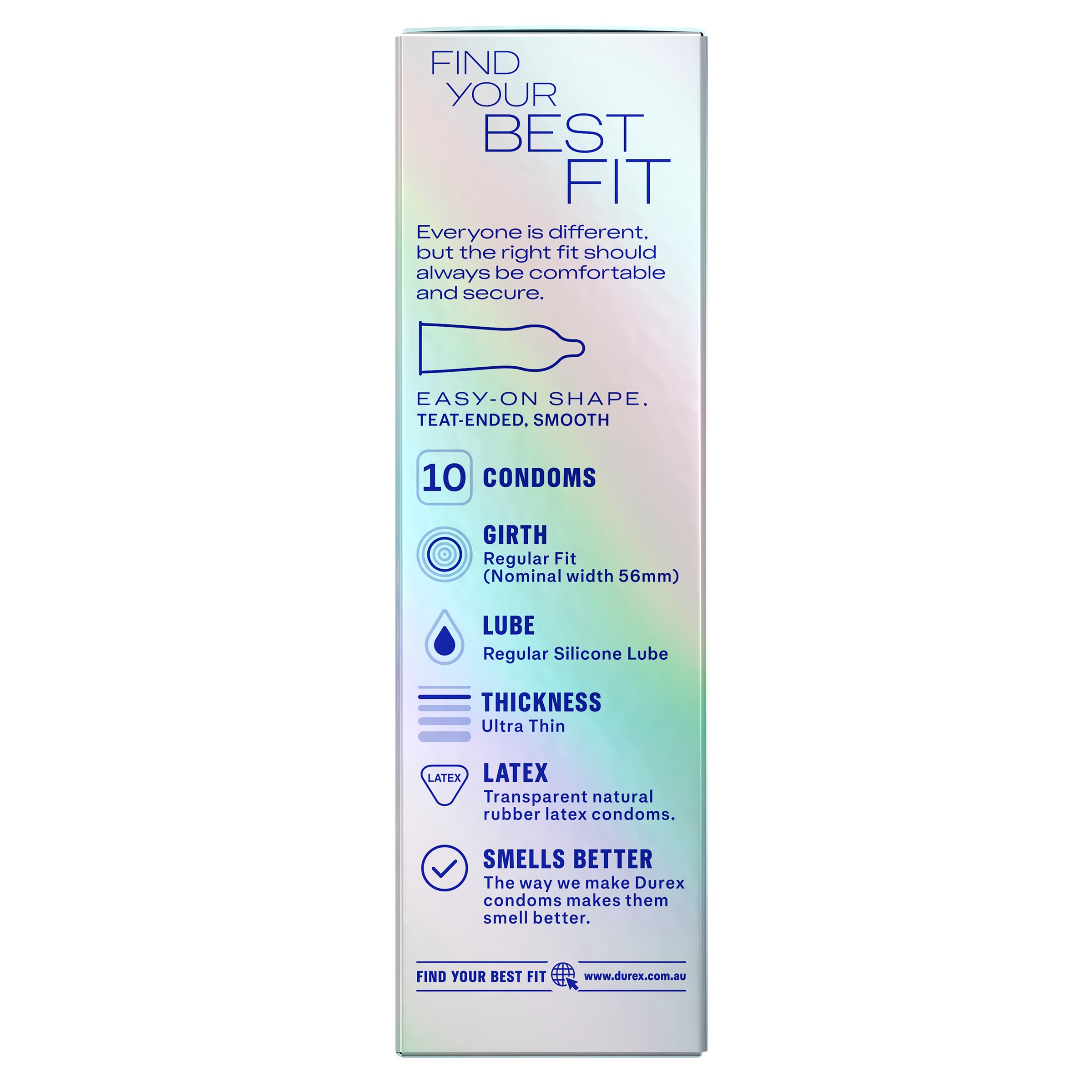 Durex Invisible Ultra Thin Regular Fit Condoms 10 pack - Image 3