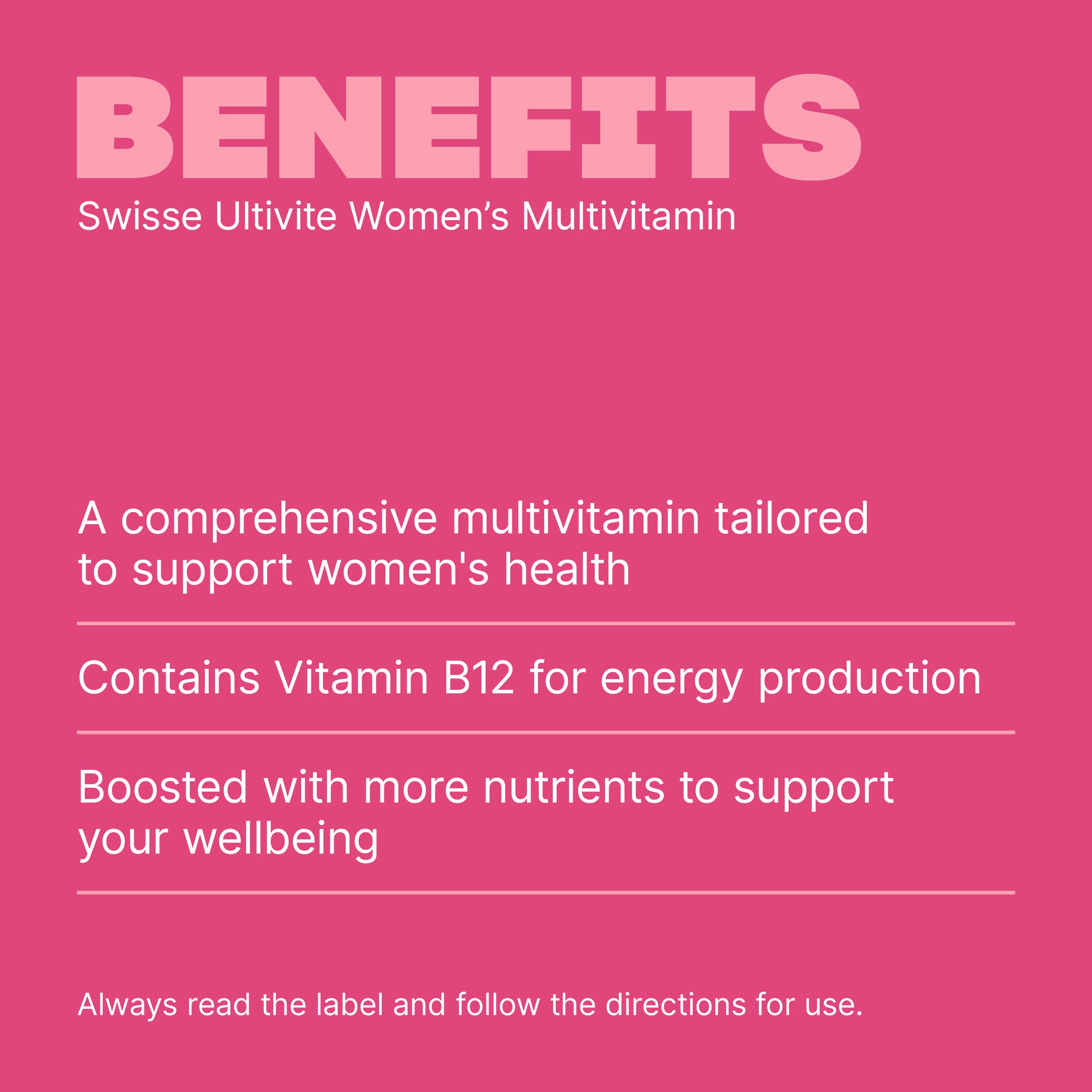 Swisse Ultivite Women's Multivitamin 30 tablets - Image 4