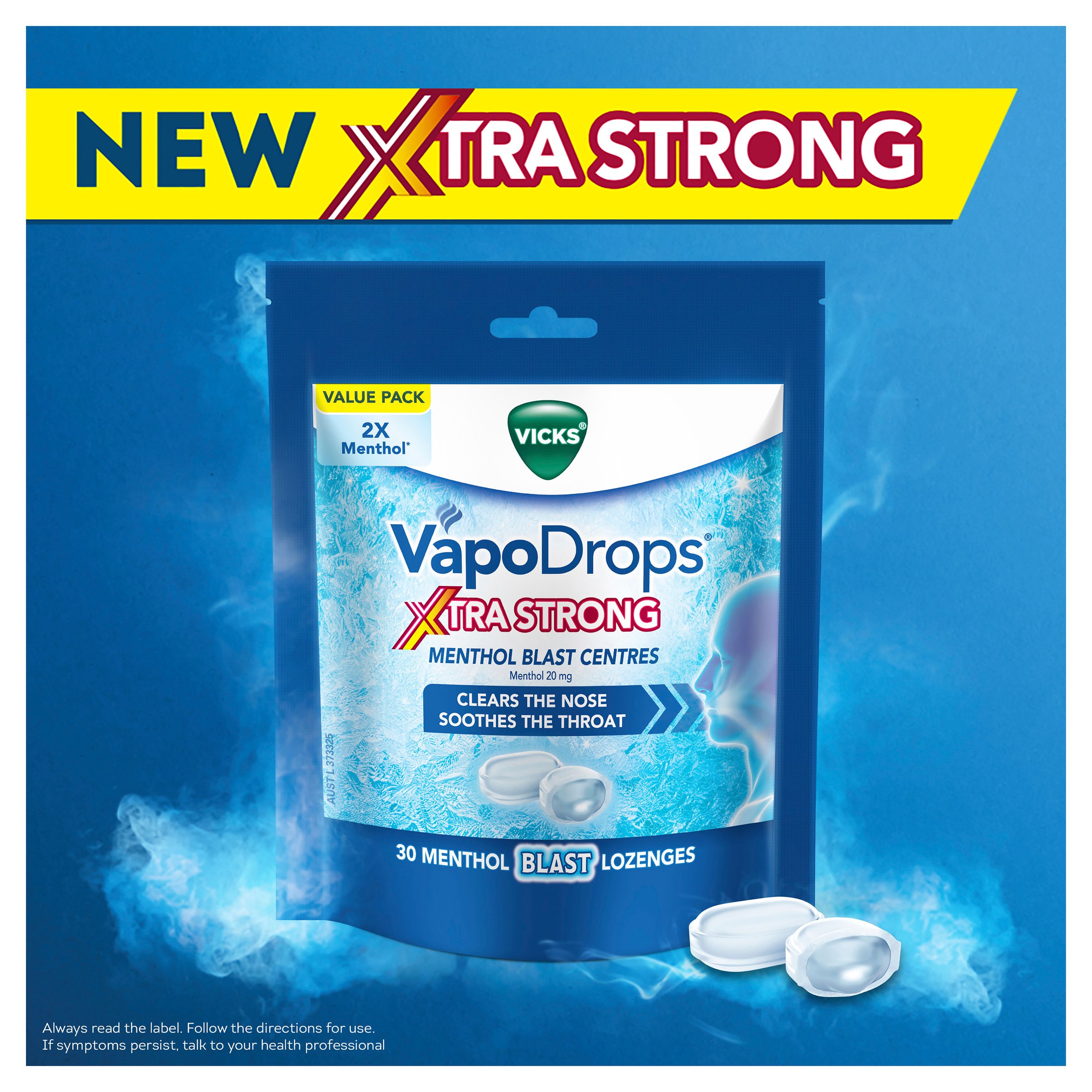 Vicks Extra Strong Menthol Blast Centers 30 lozenges - Image 7