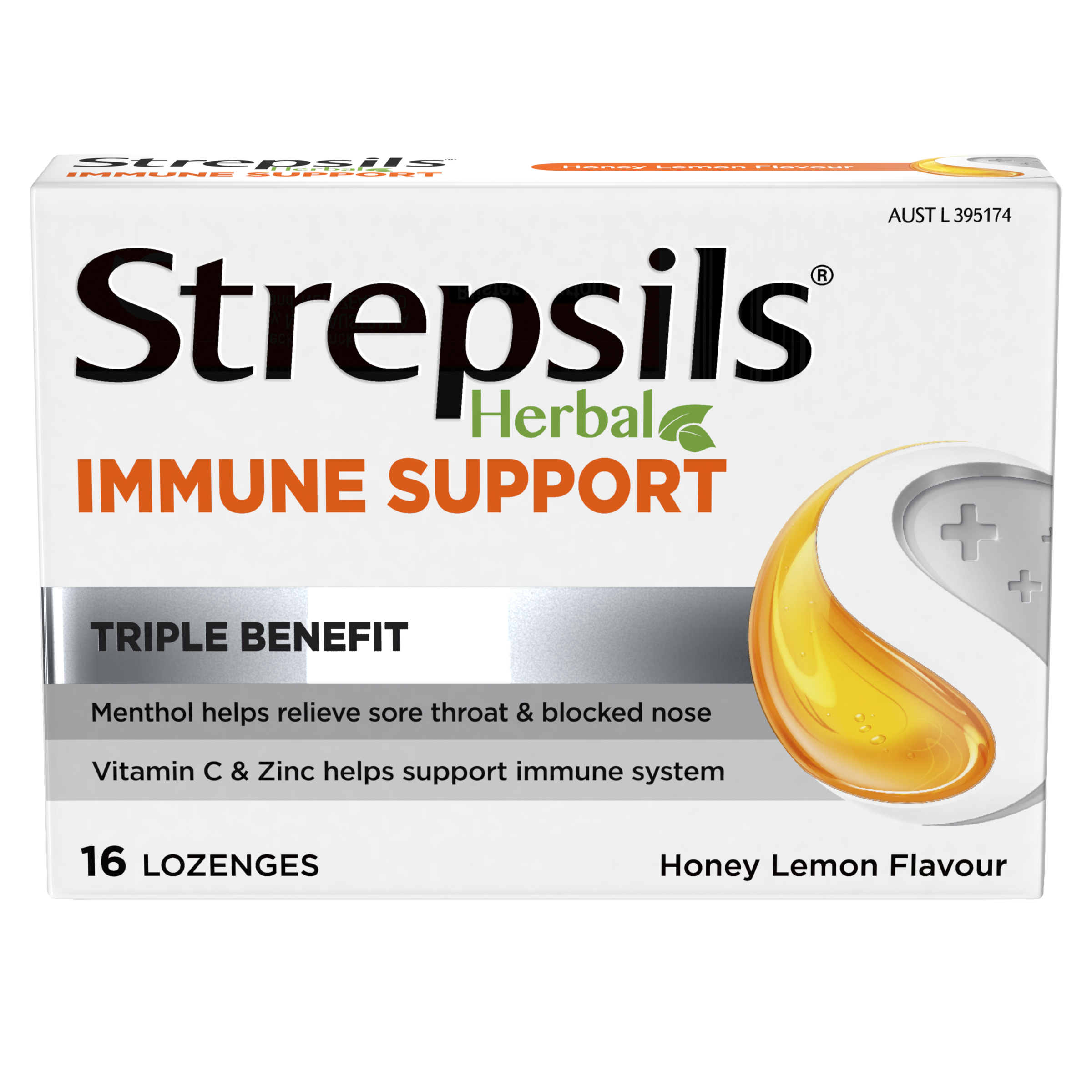 Strepsils Herbal Immune Support Honey Lemon 16 Lozenges - Image 9