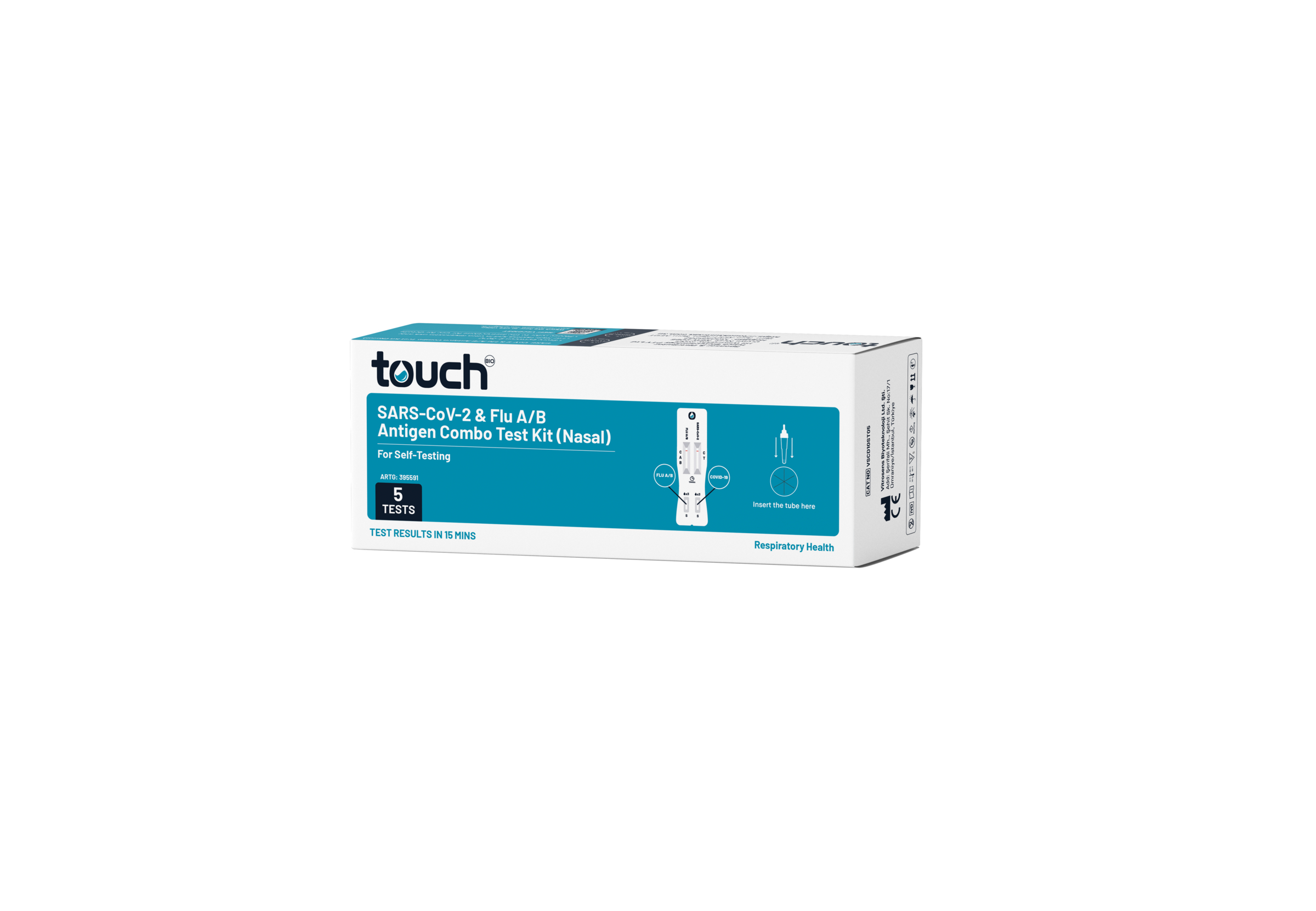 TouchBio 2in1 Flu A/B and COVID-19 Rapid Antigen Self-Testing Kit 5 pack - Image 4