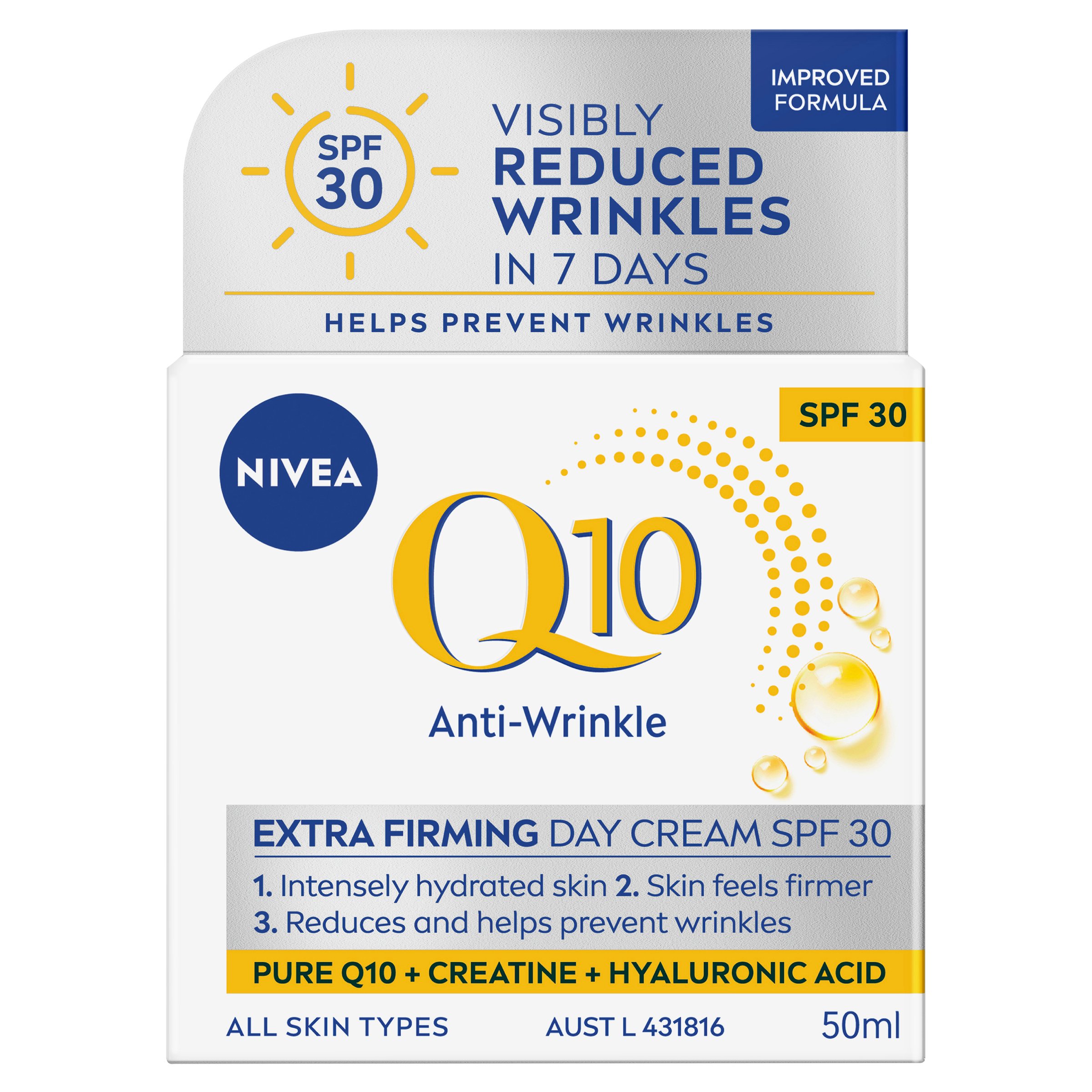 Nivea Q10 Anti-Wrinkle Extra Firming Day Cream SPF30 - 50ml - Image 1
