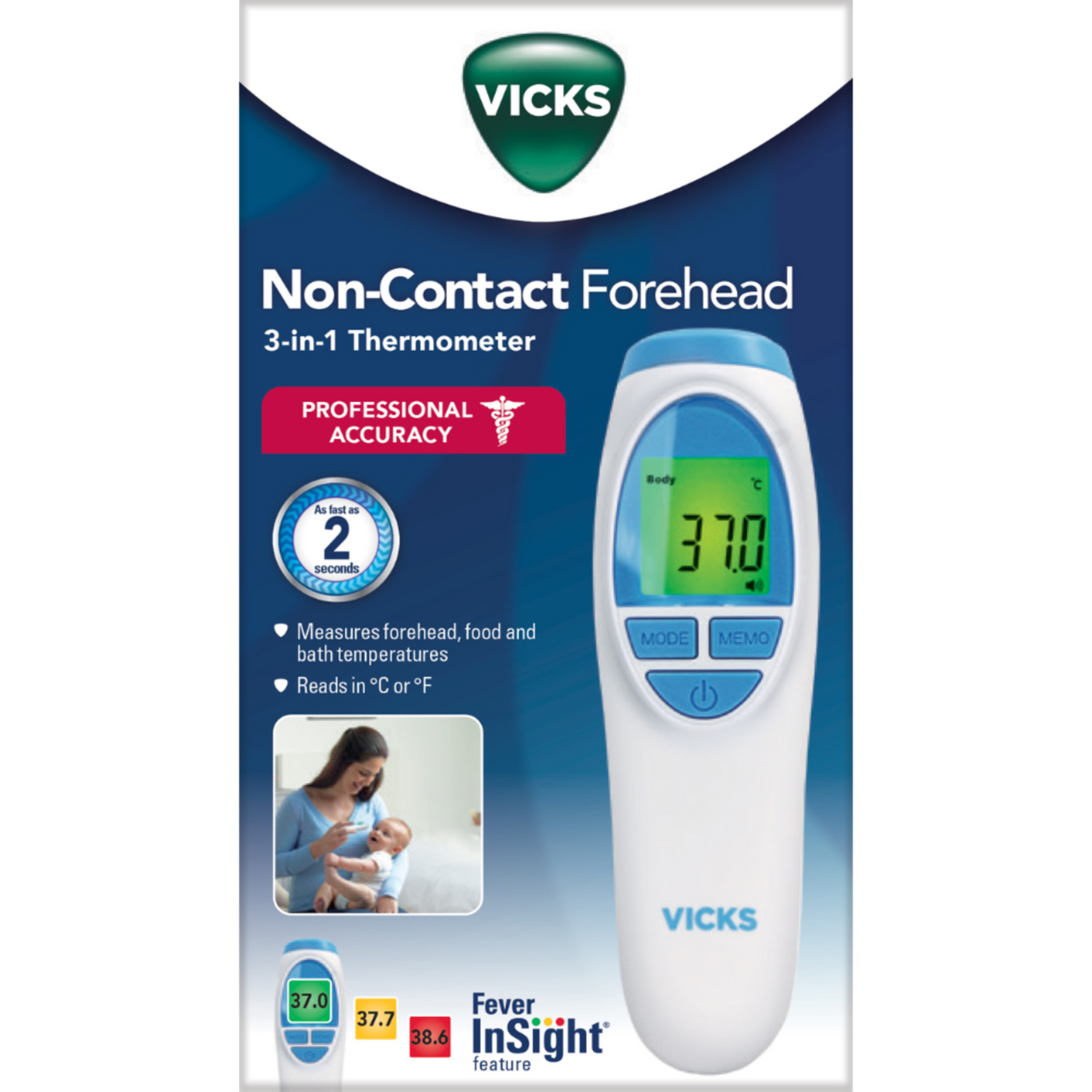 Vicks Non-Contact Forehead 3-in-1 Thermometer 1 each - Image 2
