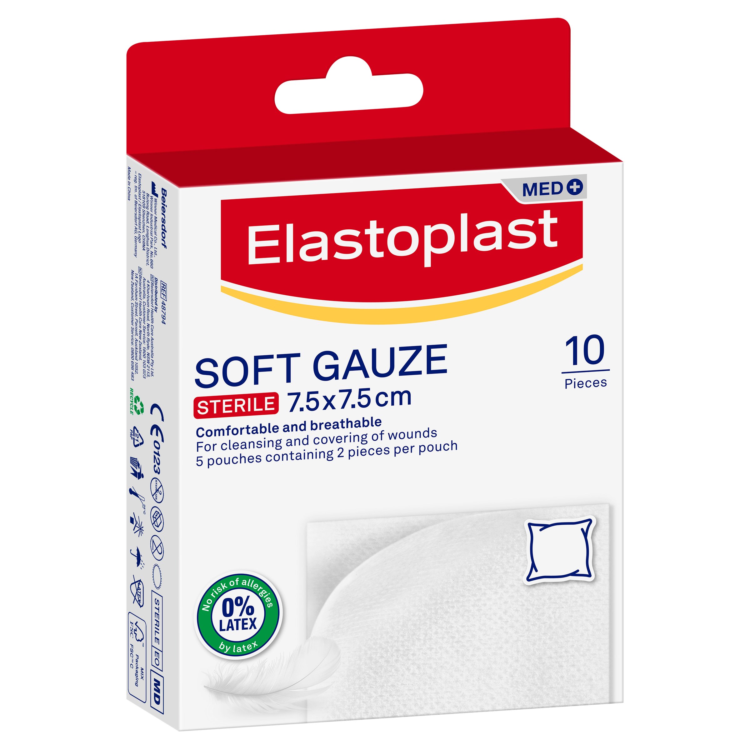 Elastoplast Soft Gauze Sterilized 7.5 X 7.5cm 10 - 1 each - Image 3