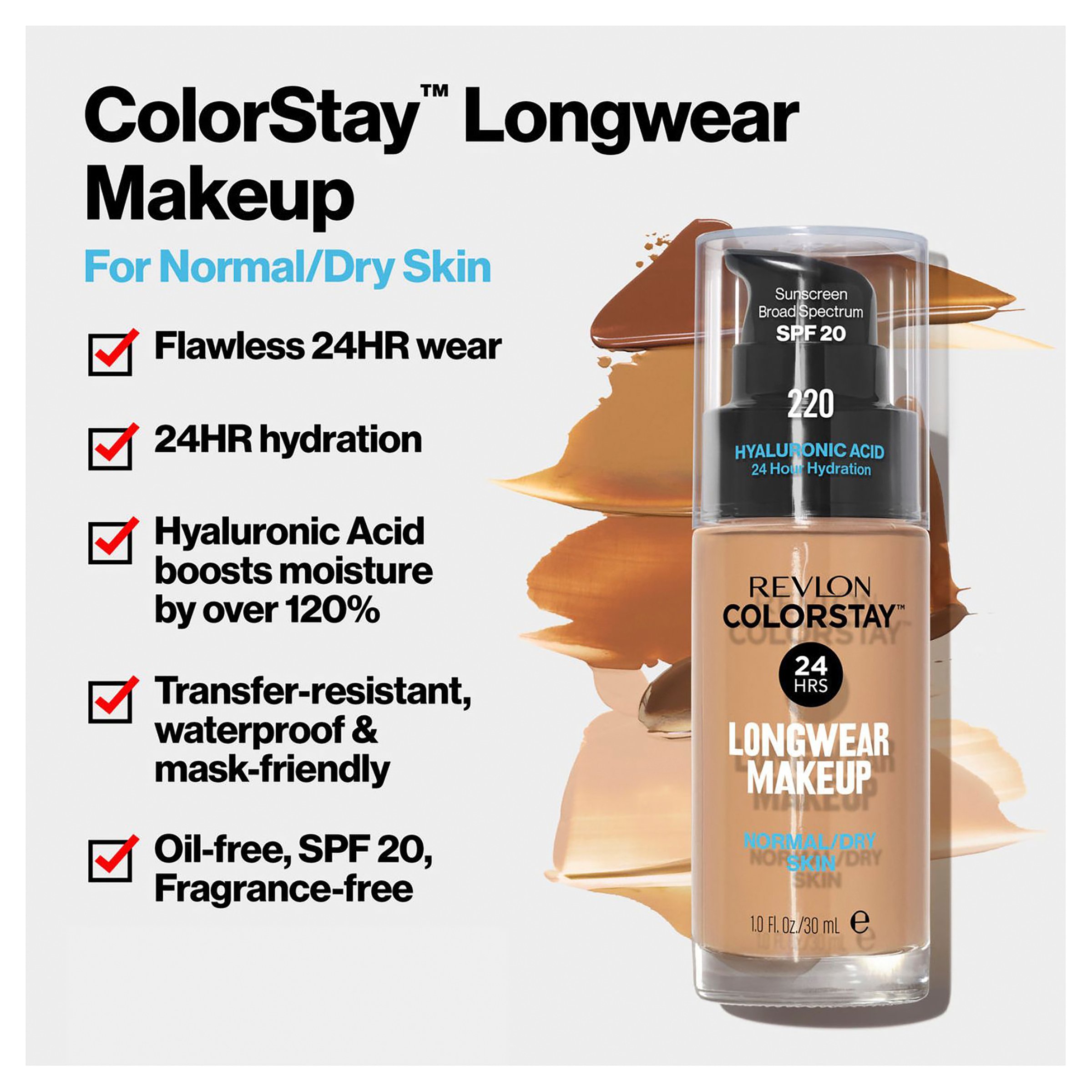 Revlon ColorStay Foundation With Skincare Normal/Dry Nude 1 each - Image 3