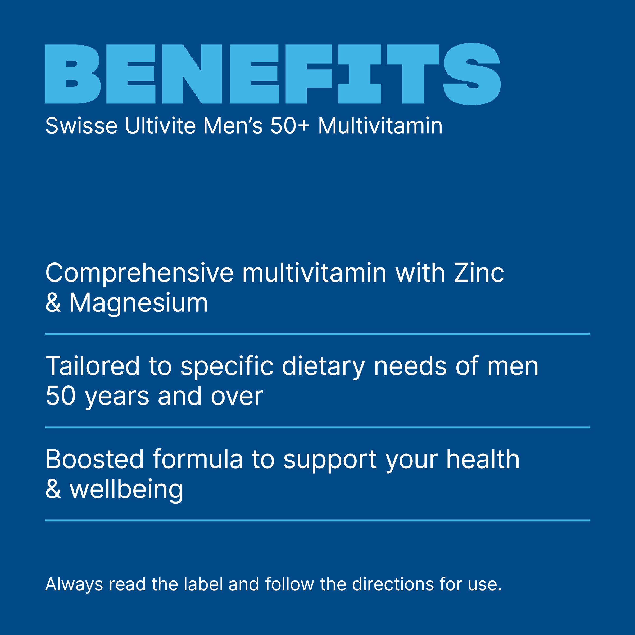 Swisse Ultivite Men's 50 + Multivitamin 60 tablets - Image 4