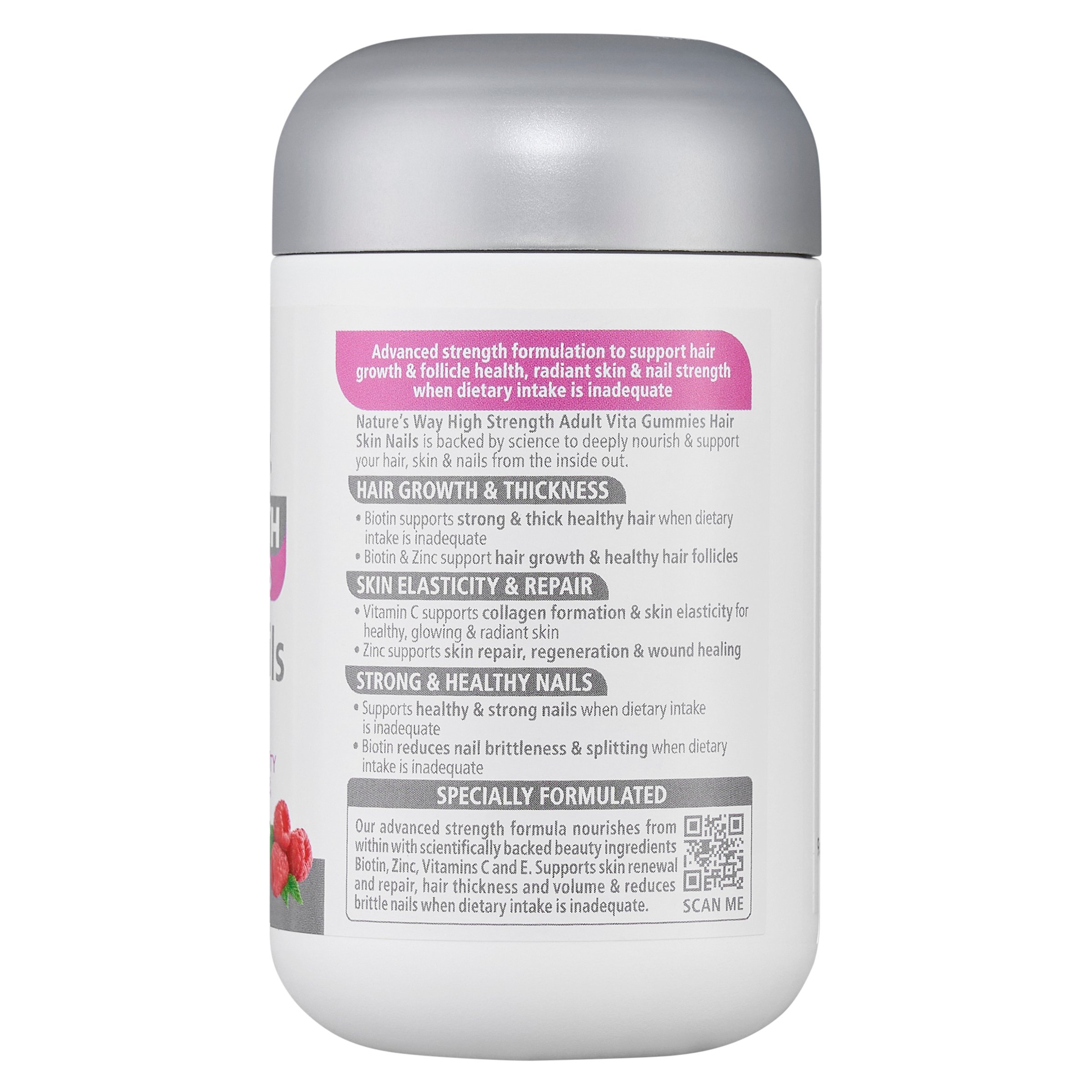 Nature's Way High Strength Adult Vita Gummies Hair Skin Nails 60 pastilles - Image 2