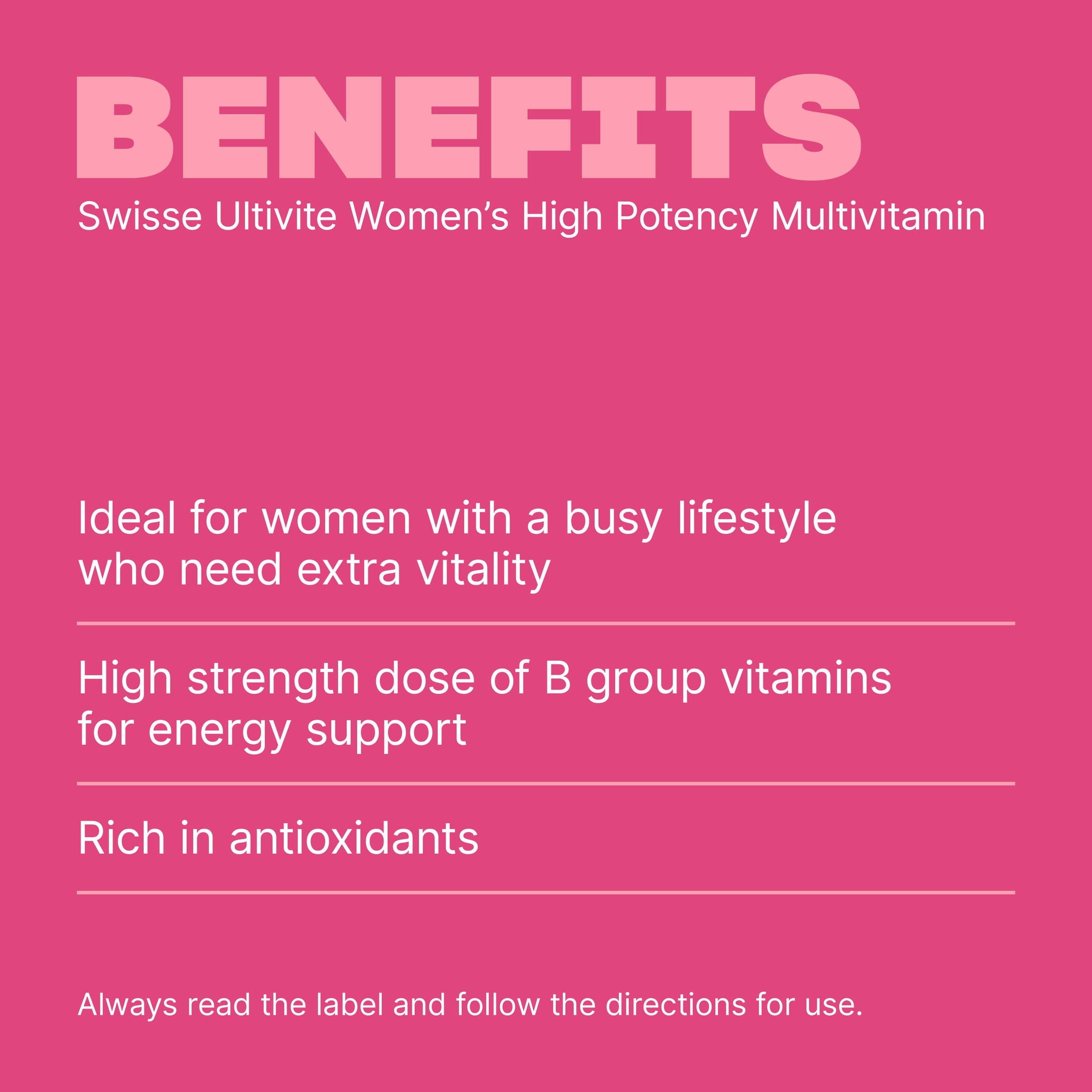 Swisse Ultivite Women's High Potency Multivitamin 40 tablets - Image 4